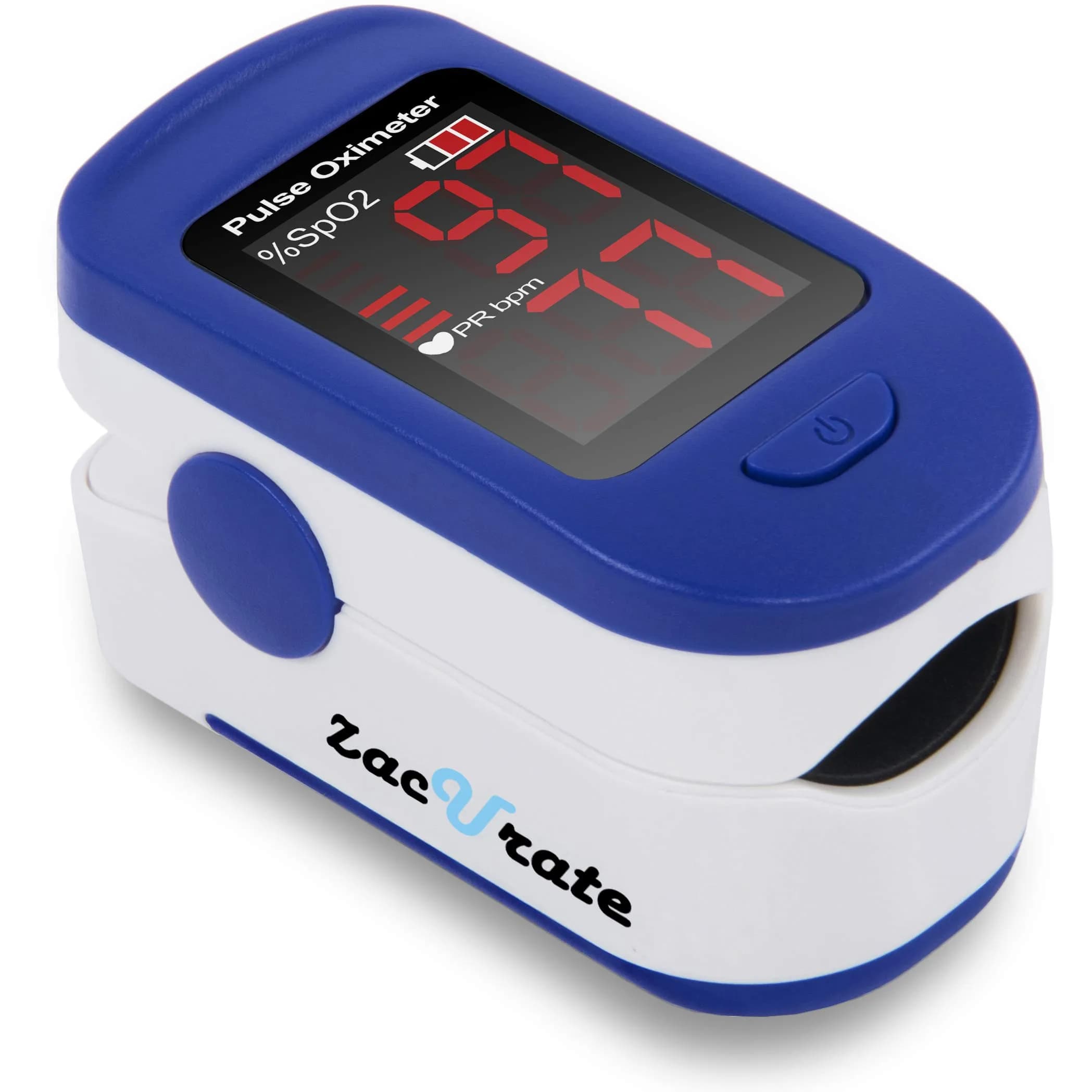 Zacurate 500BL Fingertip Pulse Oximeter Blood Oxygen Saturation Monitor with Batteries Included (Navy Blue) | FDA Approved for Sports & Aviation Use - main product image