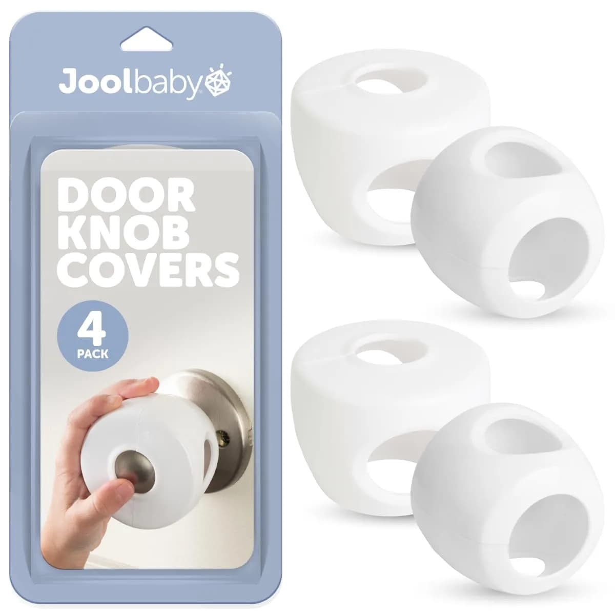 Jool Baby Door Knob Covers for Child Safety (4 Pack) | Easy to Install & Childproof Home - main product image