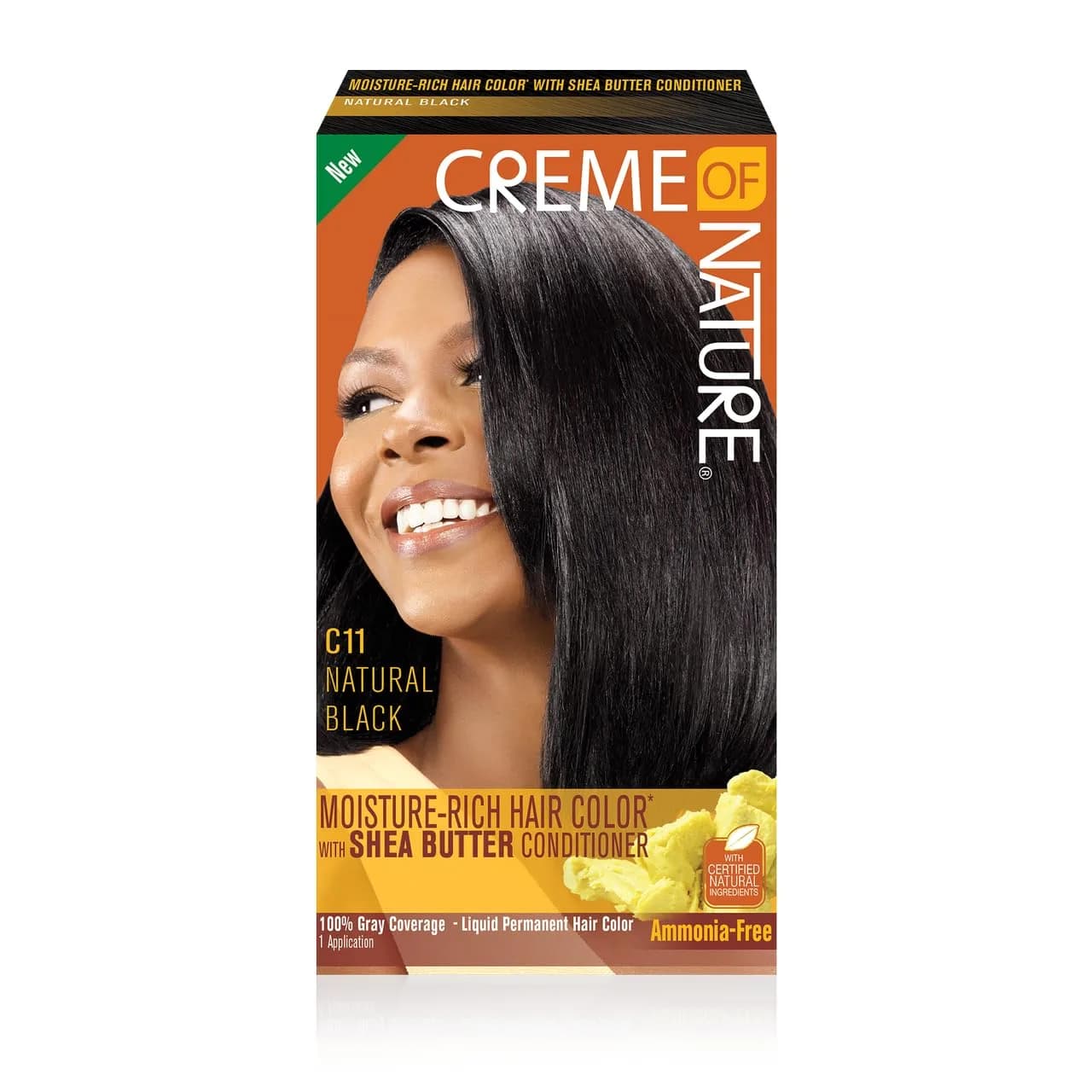 Creme of Nature Moisture-Rich Hair Color C11 Natural Black | Ammonia-Free, 1 Pack, Long-Lasting Shine