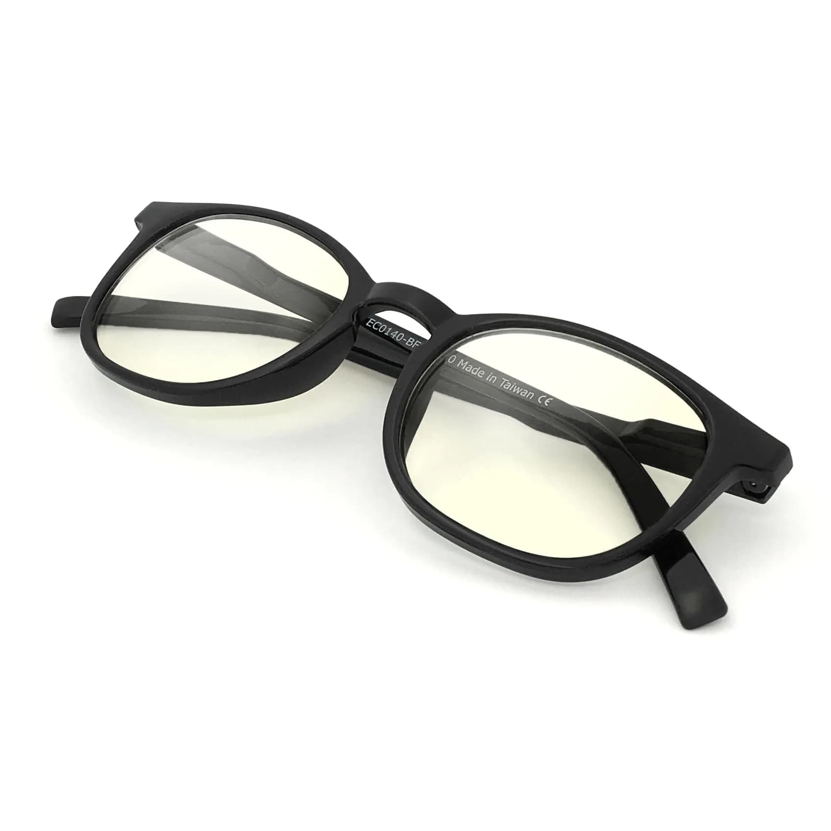 J+S Blue Light Blocking Glasses Hua Oval Black Frame 48mm (1.89in) | Blocks Harmful Blue Light - main product image