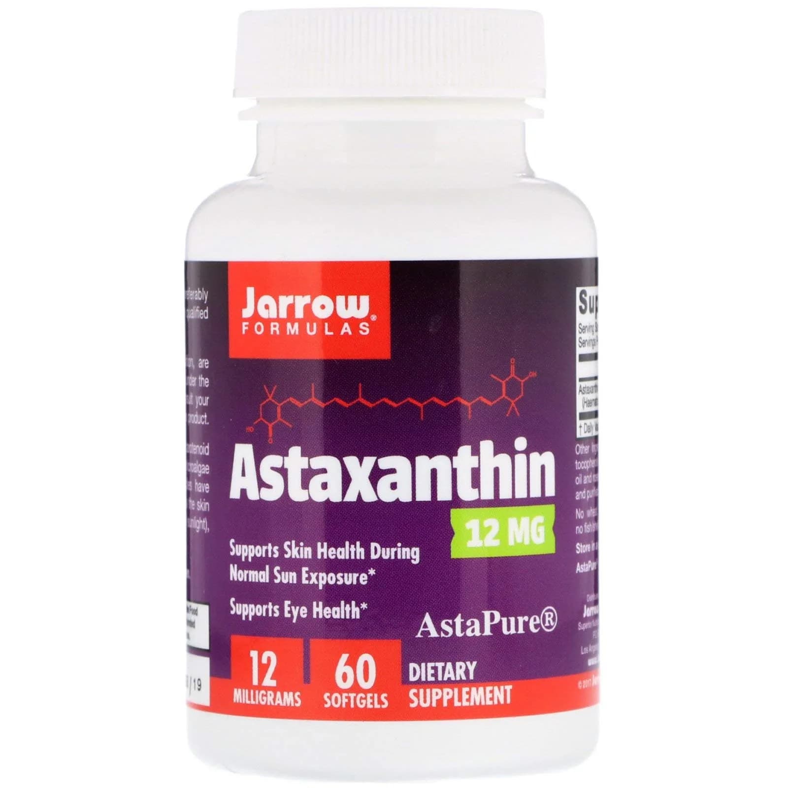 Jarrow Formulas Astaxanthin 12 mg Softgels (60 Count, 2.27 kg) | Antioxidant Support for Immune and Eye Health - main product image