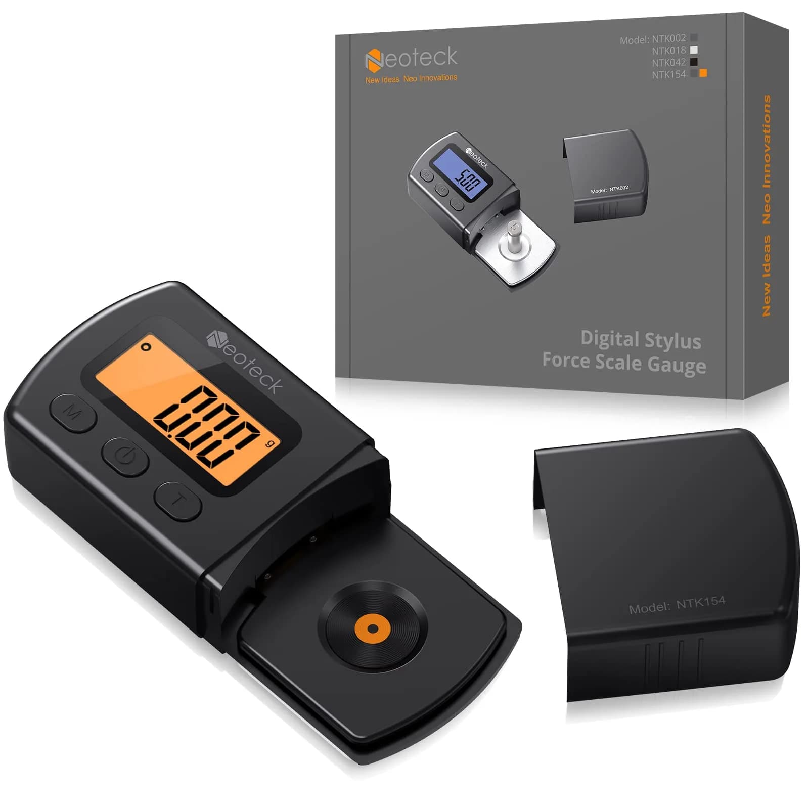Neoteck Digital Turntable Stylus Force Gauge 0.01g/5.00g with Orange LCD | Essential Tool for Vinyl Enthusiasts - main product image