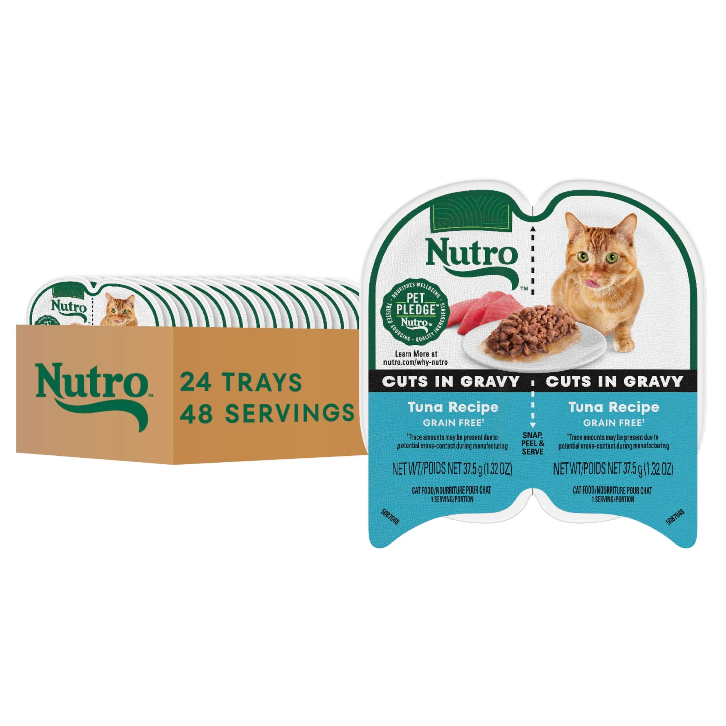 Nutro Perfect Portions Cuts Wet Cat Food, Tuna, 2.6 oz | Grain-Free, Moist & Complete Nutrition - main product image