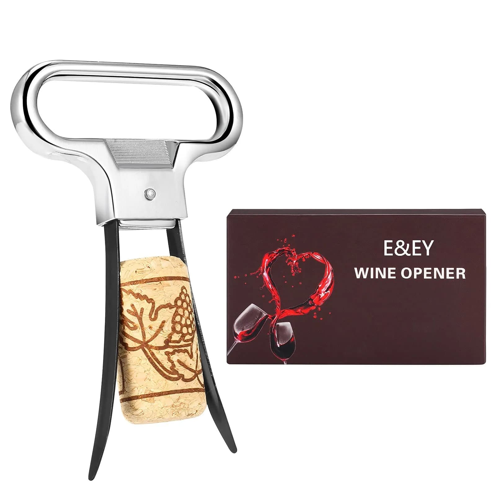 E&EY Ah-So Wine Opener Two-Prong Cork Puller for Old Red Wine 11cm (4.3in) | Protects Wine Corks