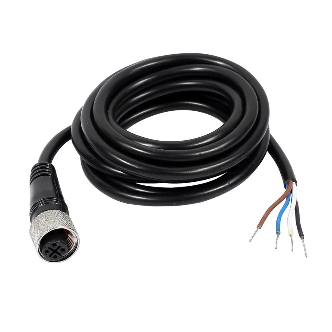 uxcell M12 Female Straight 4 Pin Connector Aviation Socket Electrical Cable 2m (6.56 ft) - main product image
