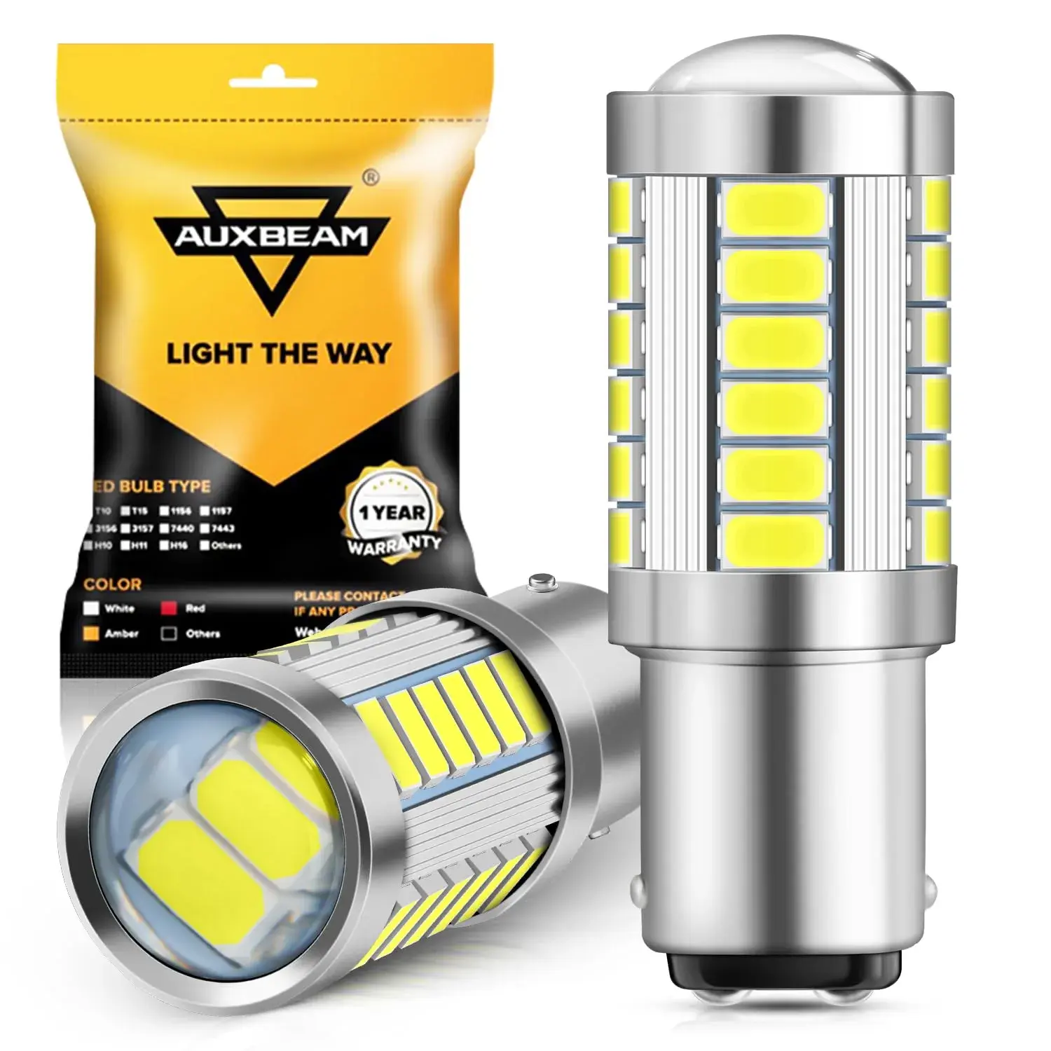 Auxbeam 1157 BAY15D LED Bulbs White 6500K 4000 Lumens (Pack of 2) | Brighter Reverse & Tail Lights - main product image