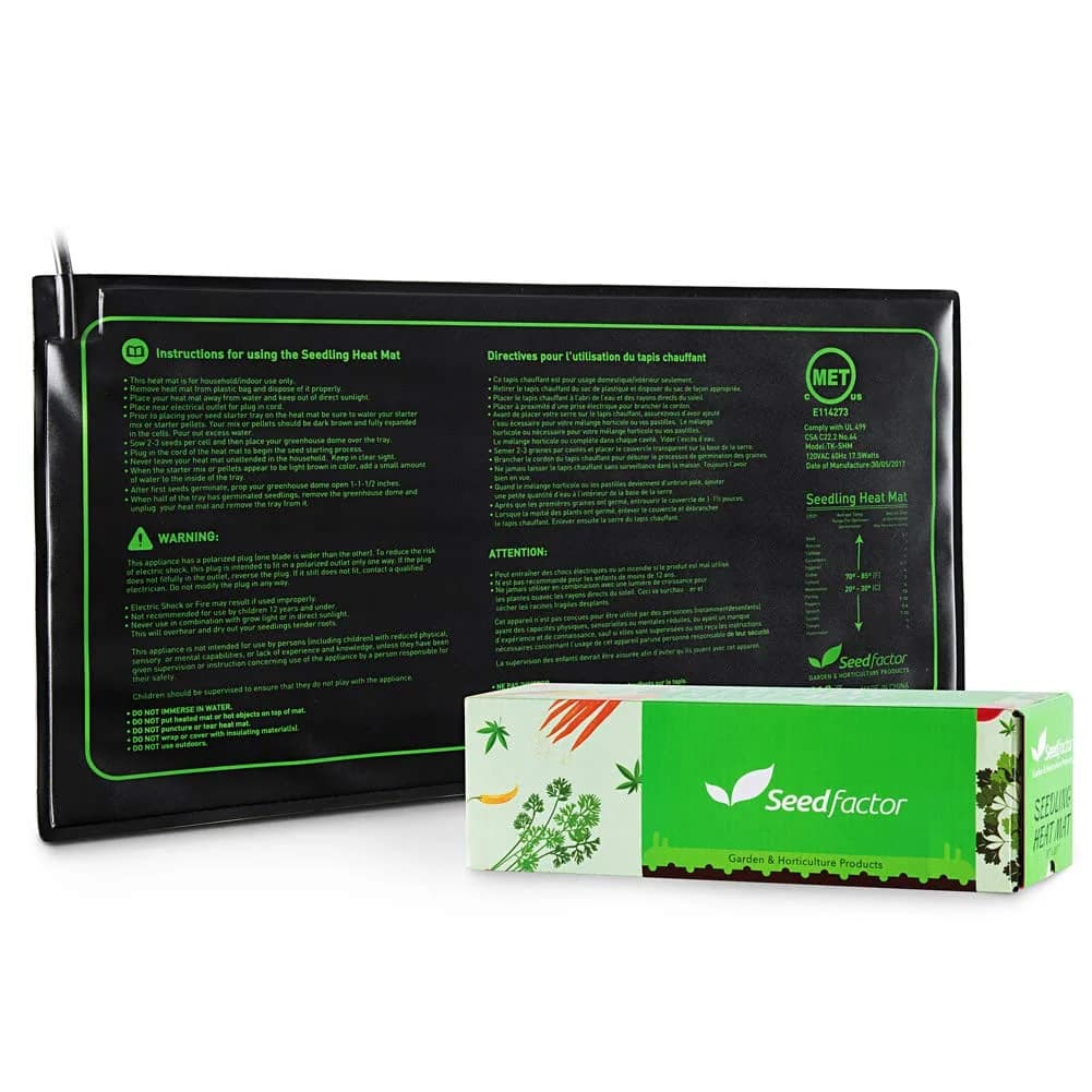 Seedfactor MET Certified Seedling Heat Mat 10" x 20" | Waterproof & Durable for Indoor Gardening - main product image