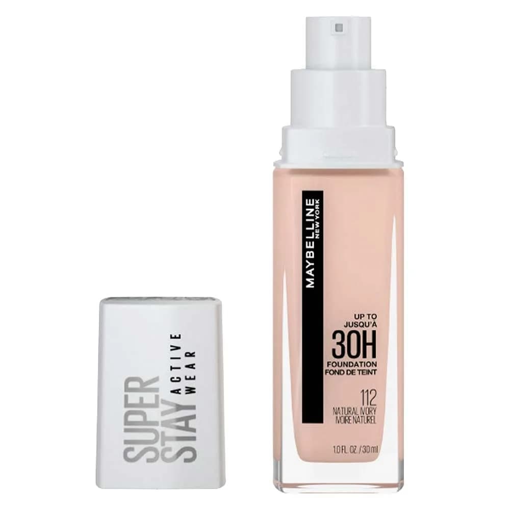 Maybelline Super Stay Full Coverage Liquid Foundation 30ml (1 Fl Oz) | Active Wear Matte Finish — Maybelline Super Stay Natural Ivory Liquid Foundation | Full Coverage, 30Hr Wear, Matte Finish