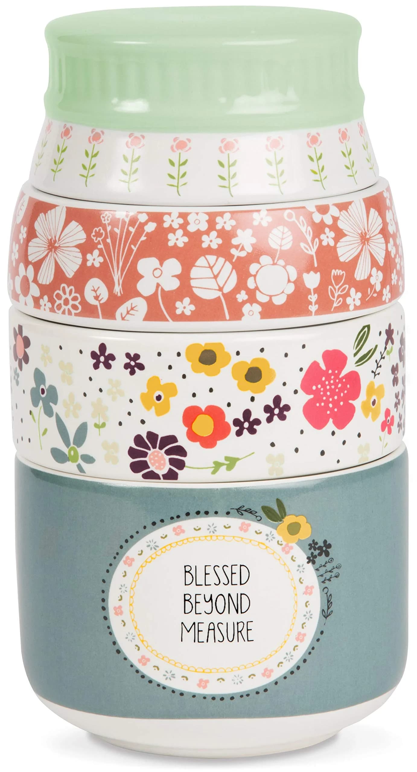 Pavilion Love You More by Amylee Weeks Stoneware Measuring Cup Set, 4-Piece (1/4, 1/3, 1/2, 1 Cup) - main product image