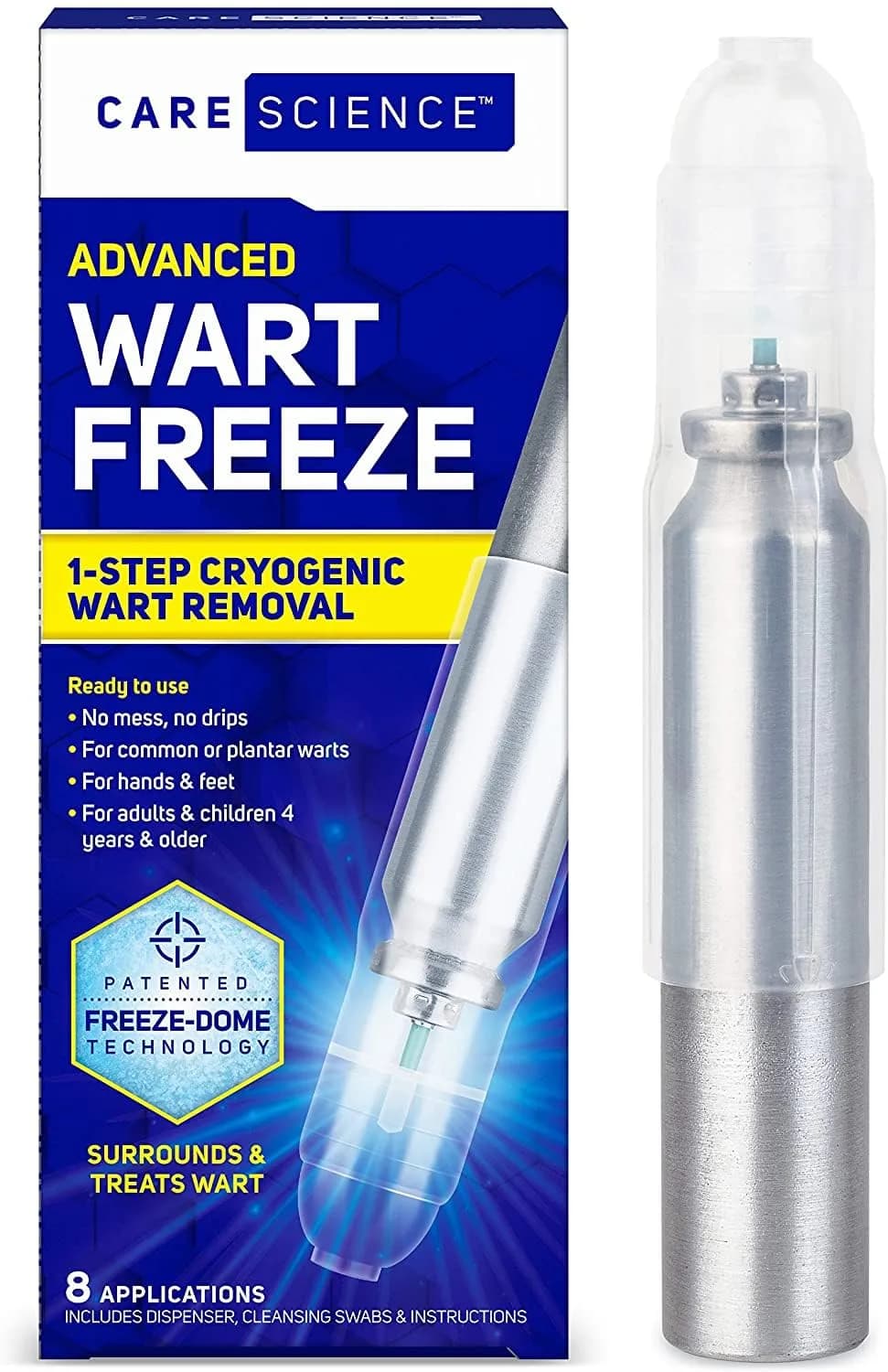 Care Science Wart Remover Freeze 8 Uses | Fast Acting 1-Step Cryotherapy Treatment - main product image