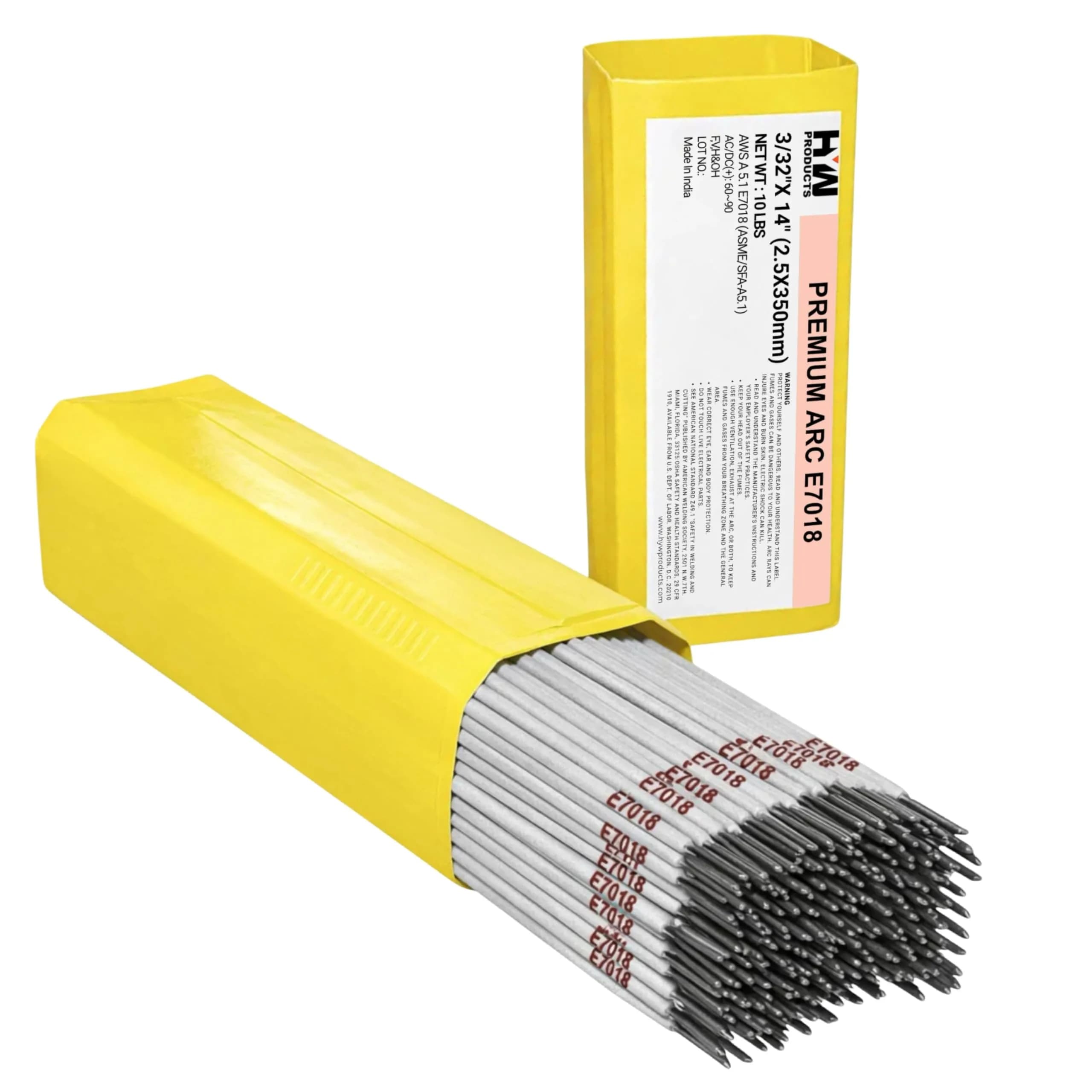 HYW Products E7018 3/32" - 1/8" - 5/32" x 14" Premium Arc Welding Rod, 10 lb | Carbon Steel Stick Electrodes - main product image
