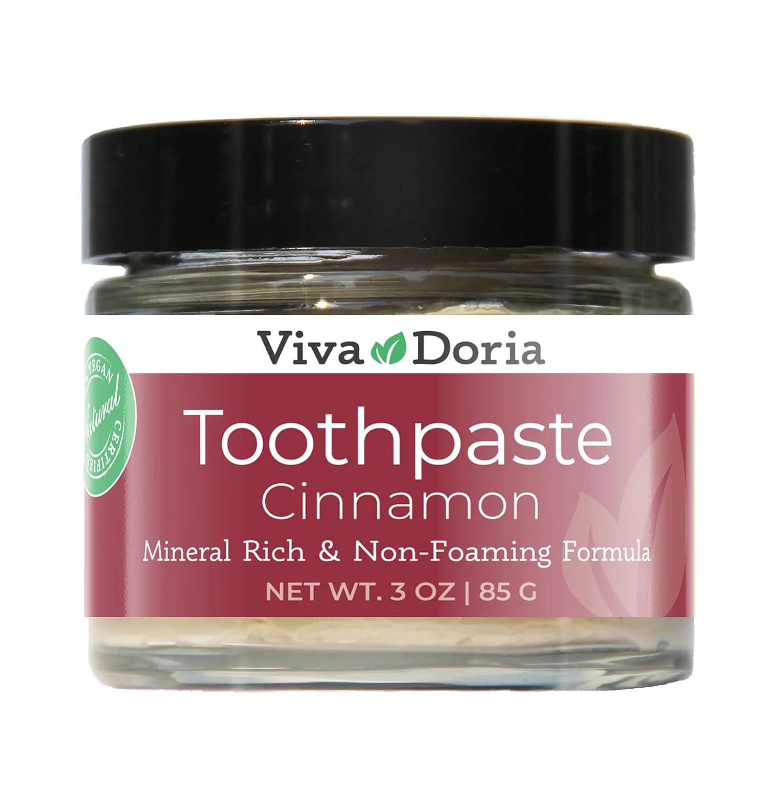 Viva Doria Fluoride Free Cinnamon Toothpaste 3 oz | Mineralizing, Natural & Vegan - main product image