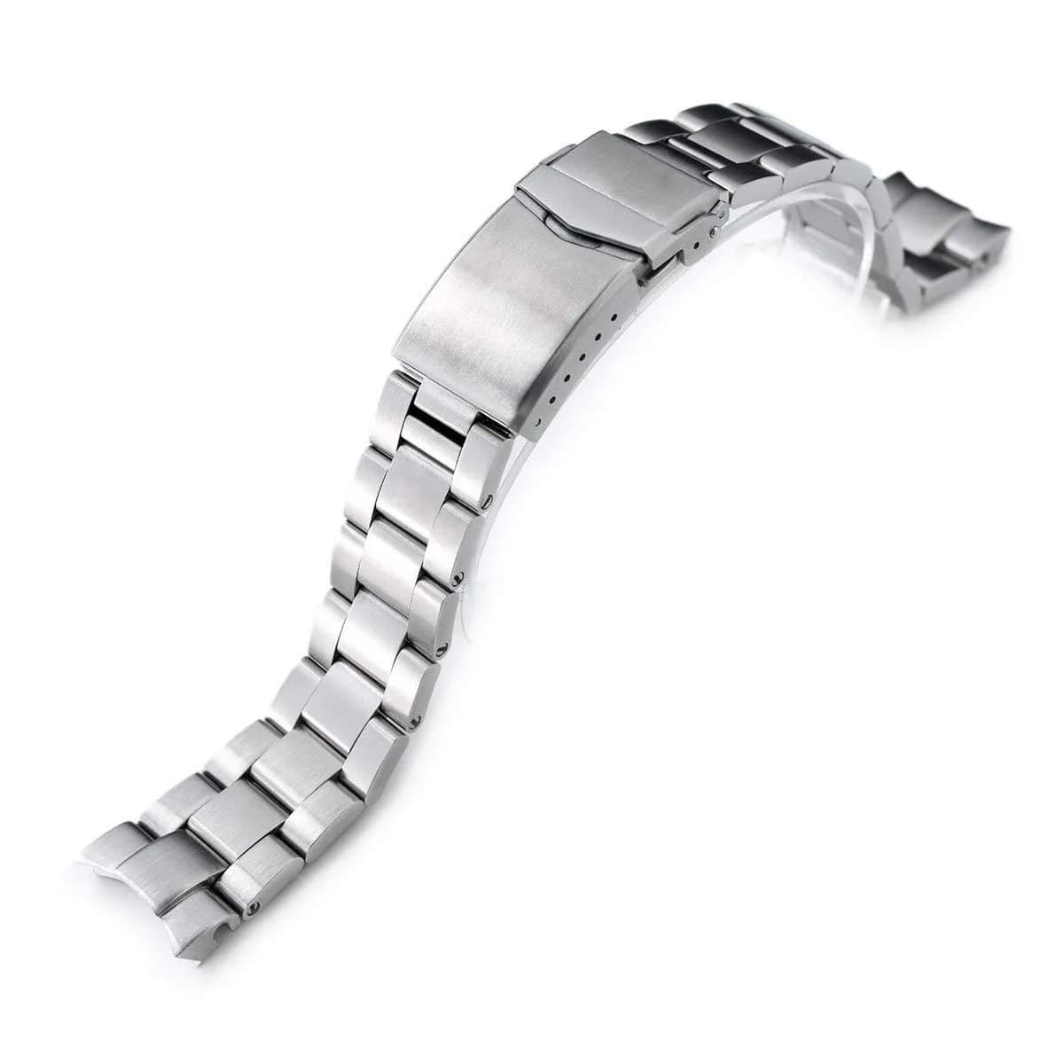 MiLTAT 20mm Super-O Boyer Watch Band compatible with Seiko Alpinist SARB017 SPB155 H70455733 | Curved Solid End, Stainless Steel, Brushed - main product image