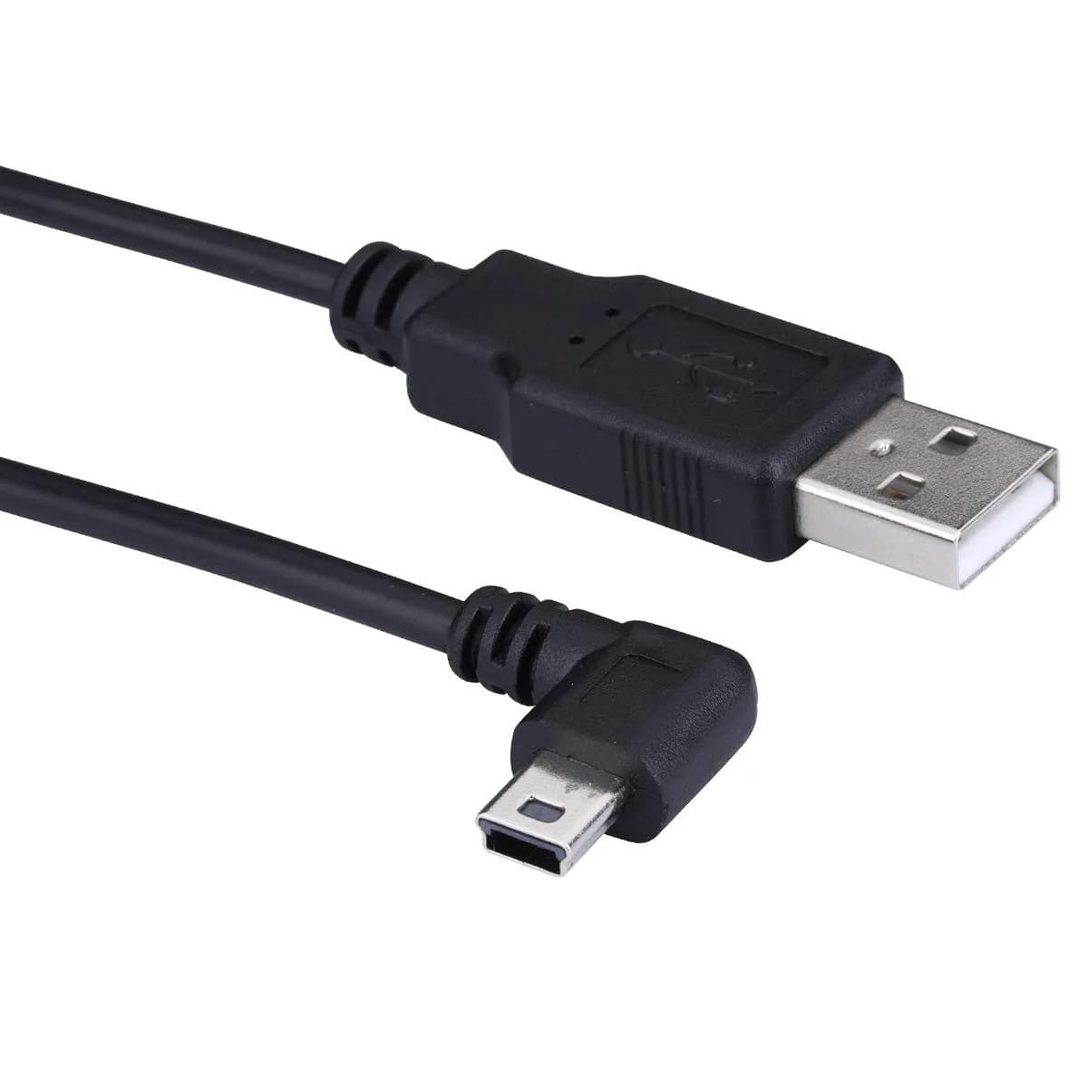 LARRITS 5M (16.4ft) USB 2.0 to Mini USB Cable | Left Angle Power Charge Cord for Dash Cams & GPS - main product image