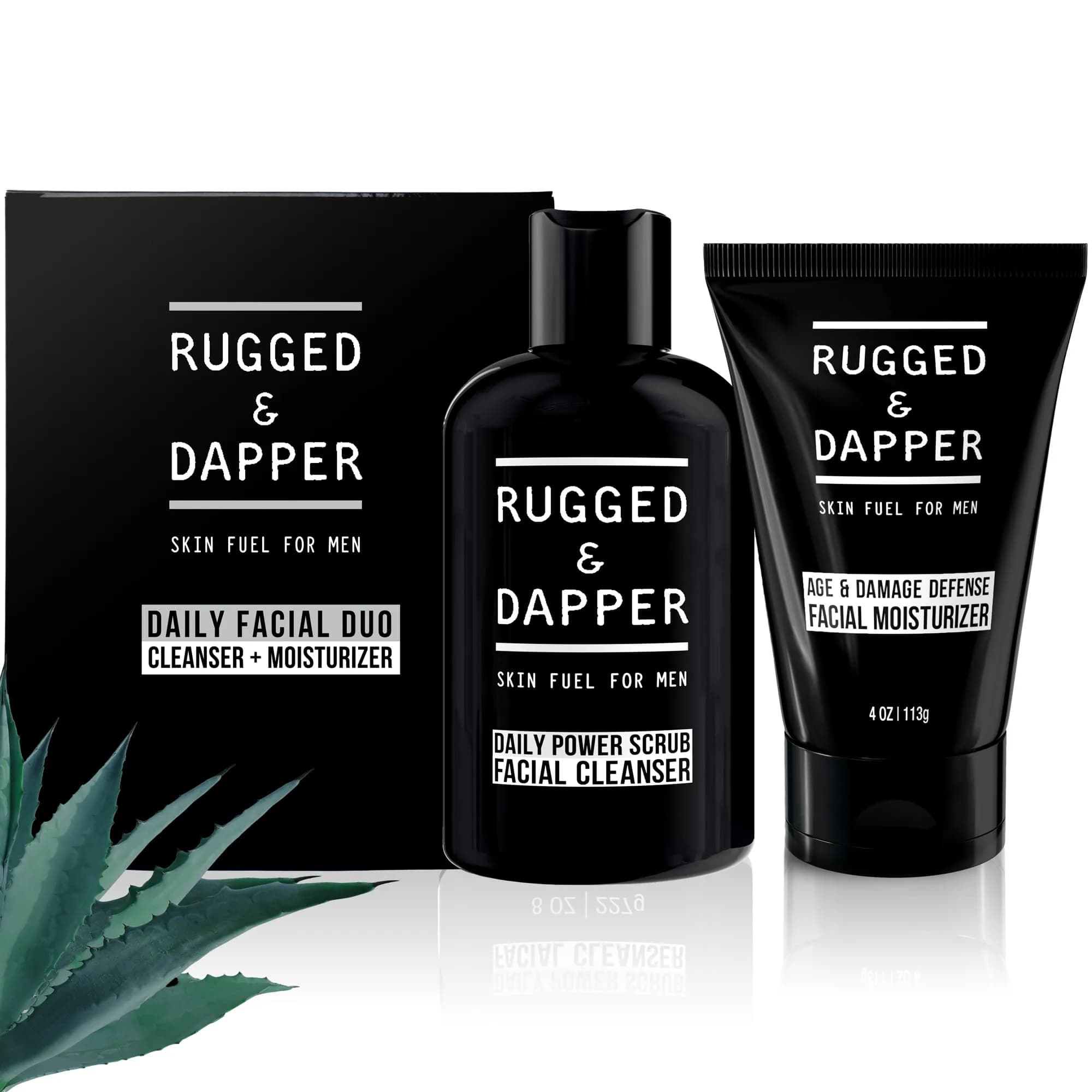 RUGGED & DAPPER Face Wash for Men | Daily Exfoliating Mens Face Wash & Scrub | Deep Cleans Oily, Rough & Breakout-Prone Skin