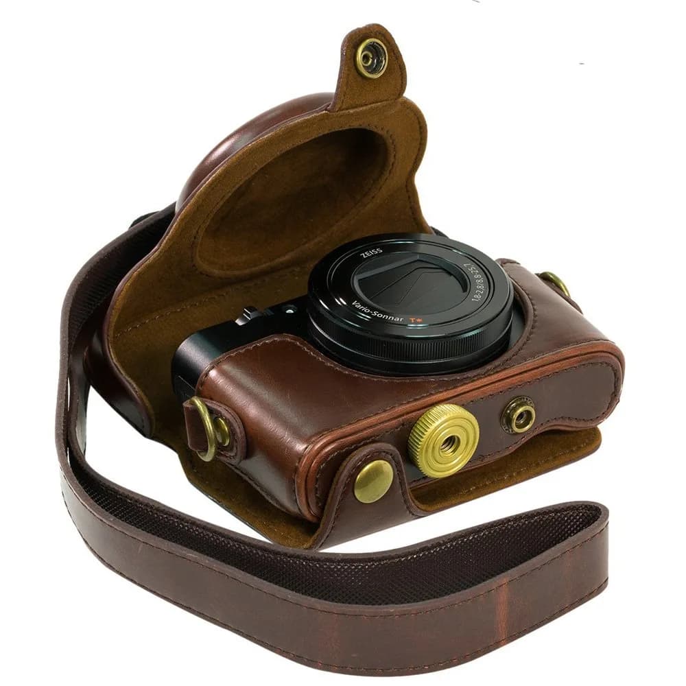ENJOY-UNIQUE PU Leather Camera Case for Sony RX100 Series Cameras | Coffee - main product image