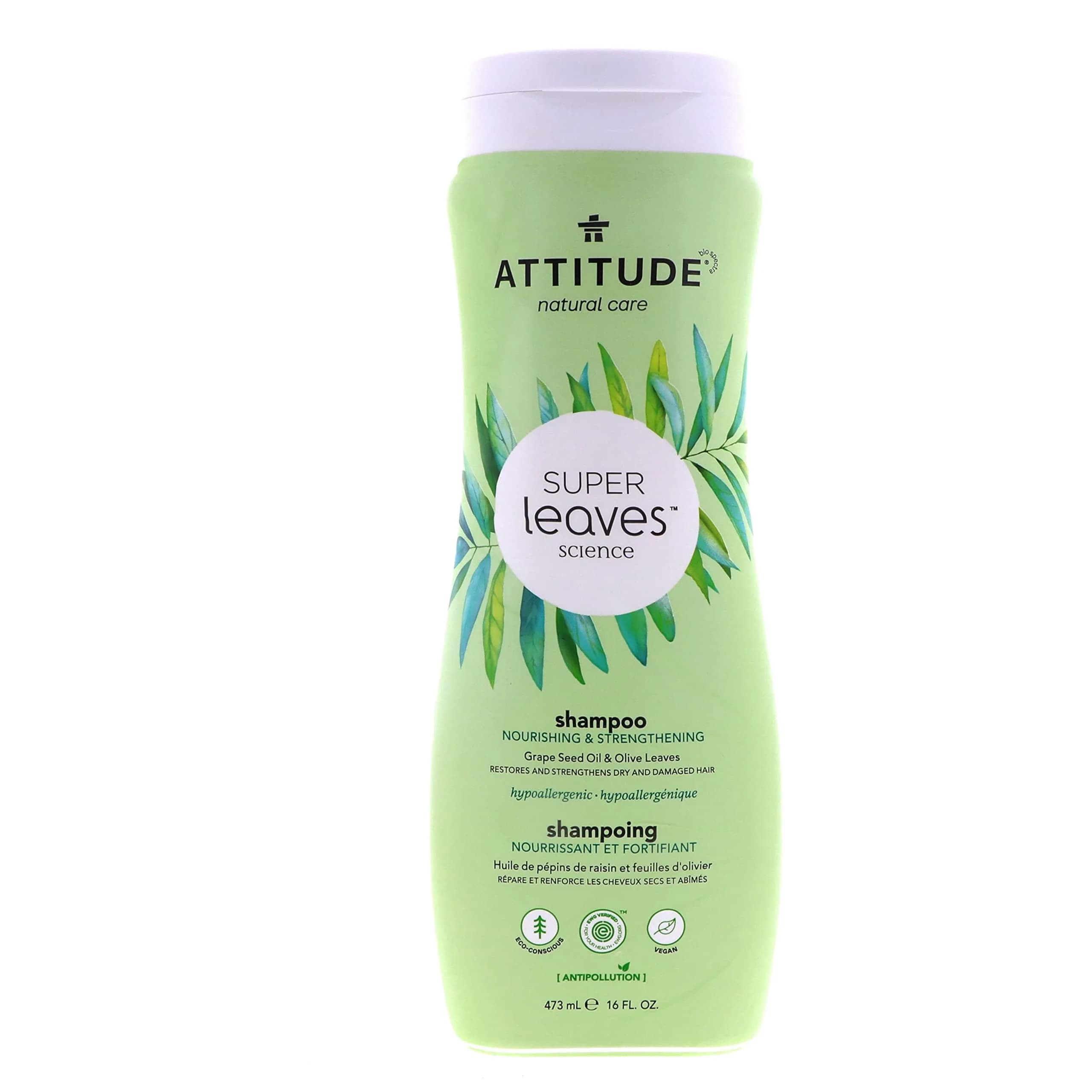 Attitude Natural Shampoo Nourishing & Strengthening 473ml (16 Fl Oz) Pack of 2 | Gentle Hair Cleanser - main product image