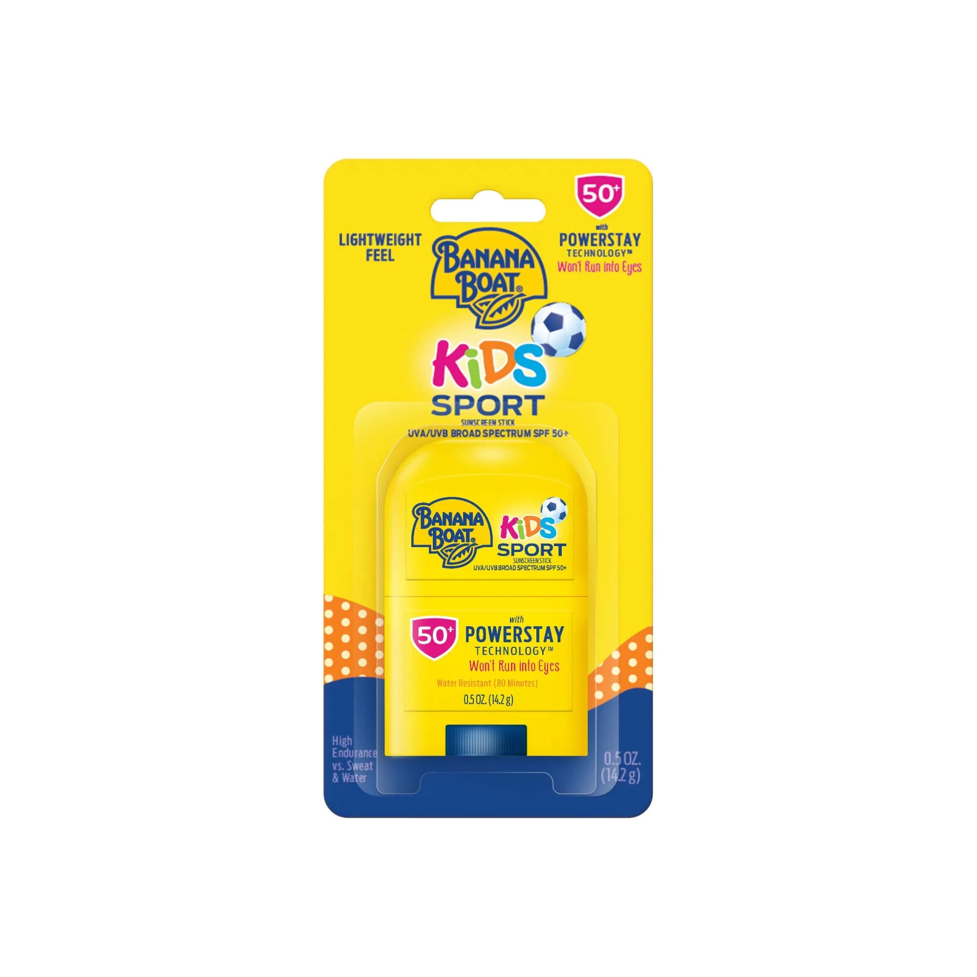 Banana Boat Sport Kids Sunscreen Stick SPF 50 14 g (0.5 oz) | Gentle Face Sunscreen Stick, Tear-Free, Oxybenzone-Free - main product image