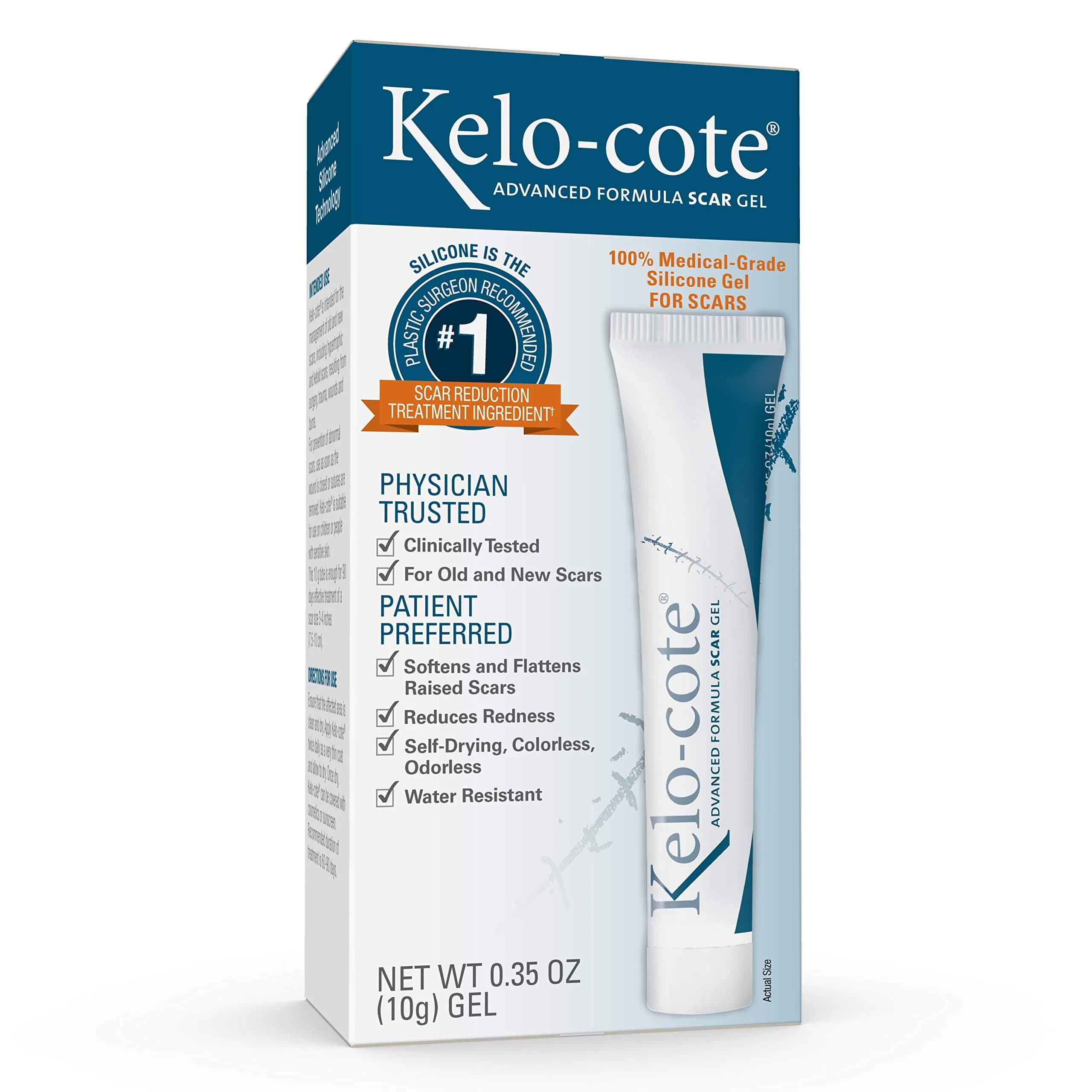 KELO-COTE Advanced Formula Scar Gel 10g (0.35 oz) | Clinically-Tested Silicone Scar Treatment - main product image
