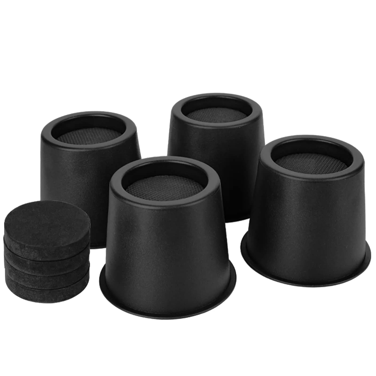 BTSD-home Round Bed Risers 4 Inch | Heavy Duty Furniture Leg Extenders for Underbed Storage & Easier Standing (4-Pack, 10.16 cm) - main product image