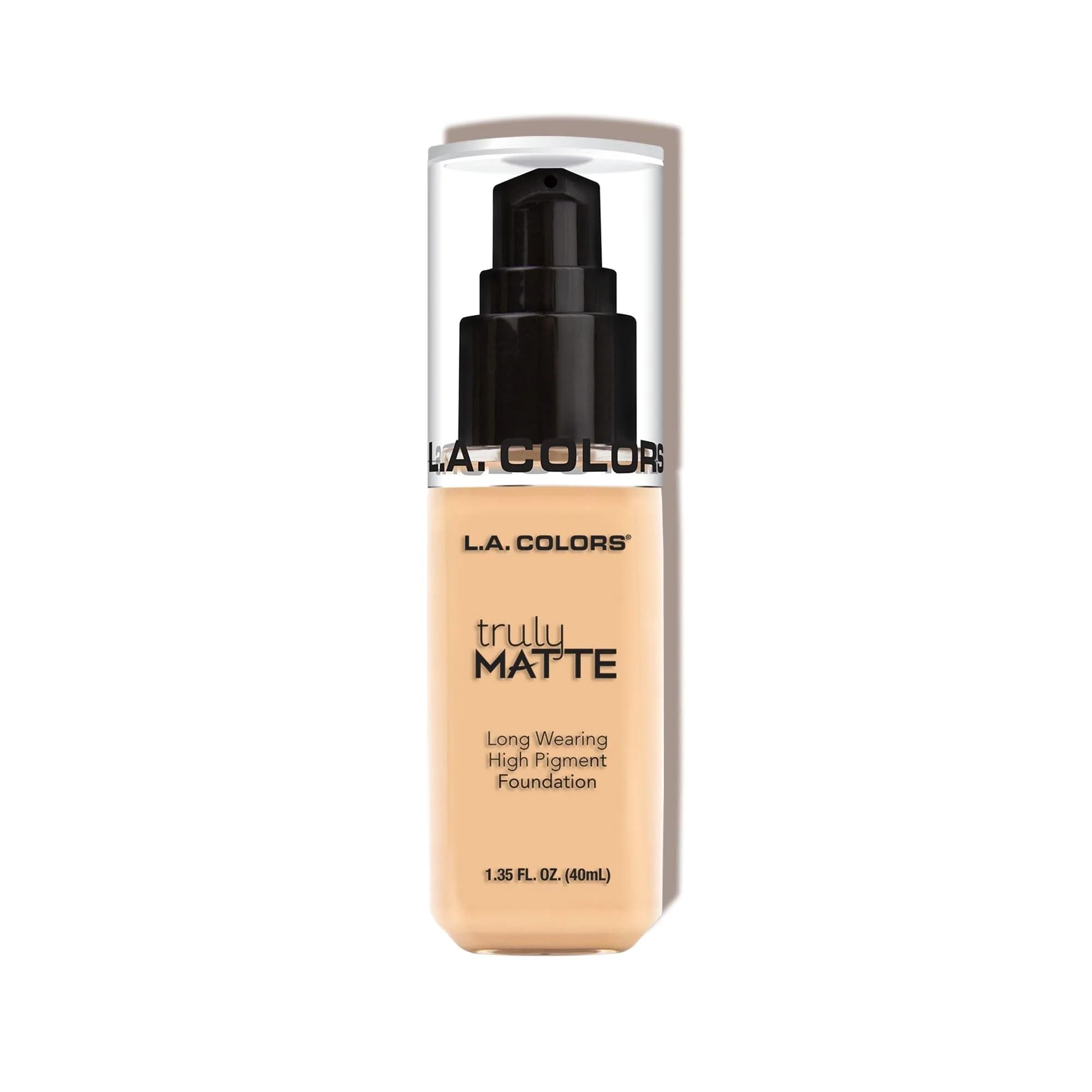 L.A. COLORS Truly Matte Foundation, Porcelain 2.9 Fl Oz | Long-Lasting Matte Finish for All Skin Tones