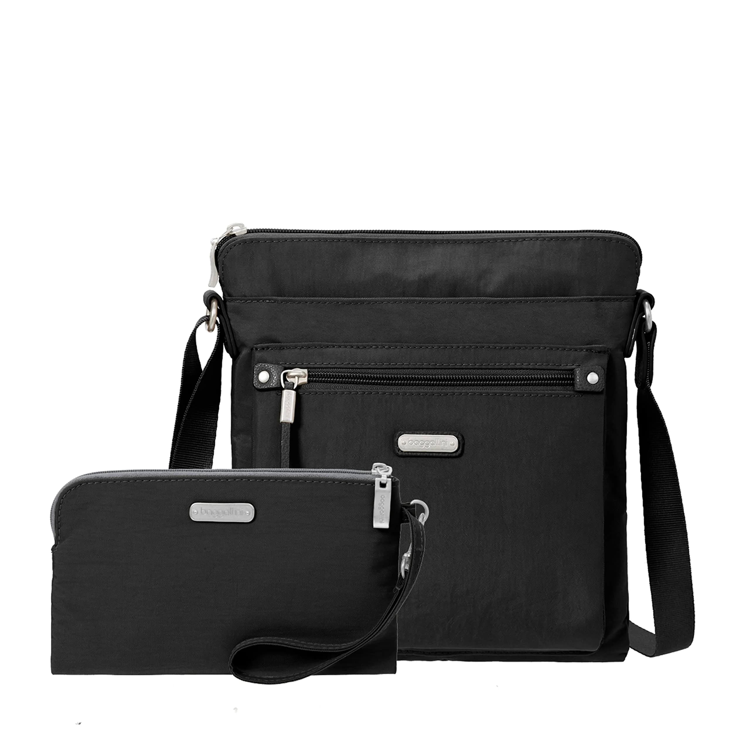 Baggallini Go Bagg with RFID Wristlet - Lightweight Travel Purse Crossbody Bag for Women