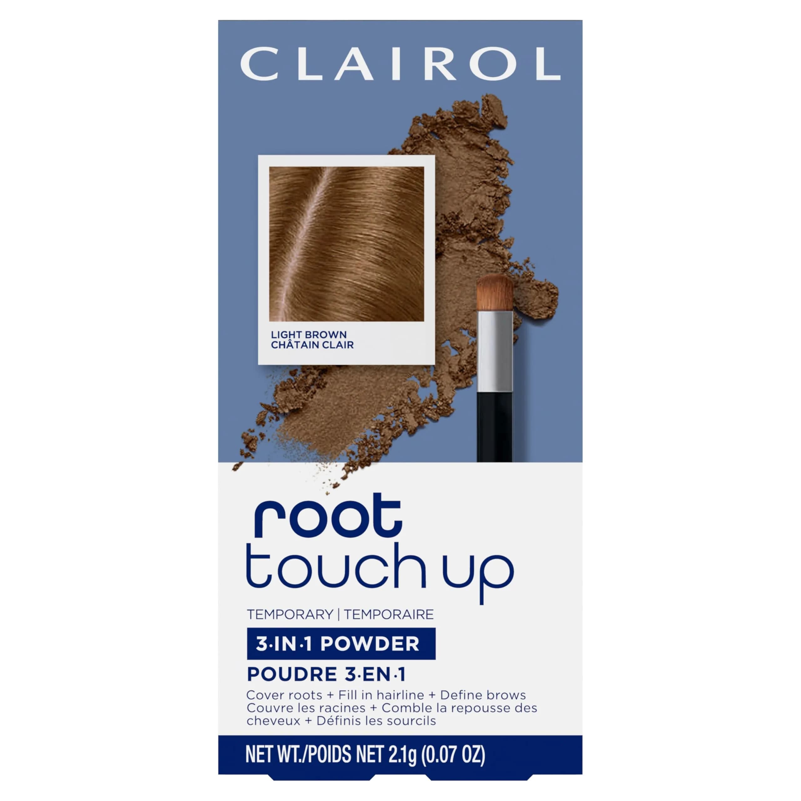 Clairol Root Touch-Up Powder Light Brown | 0.07 oz (2 g) | Ammonia-Free Gray Coverage Stick - main product image