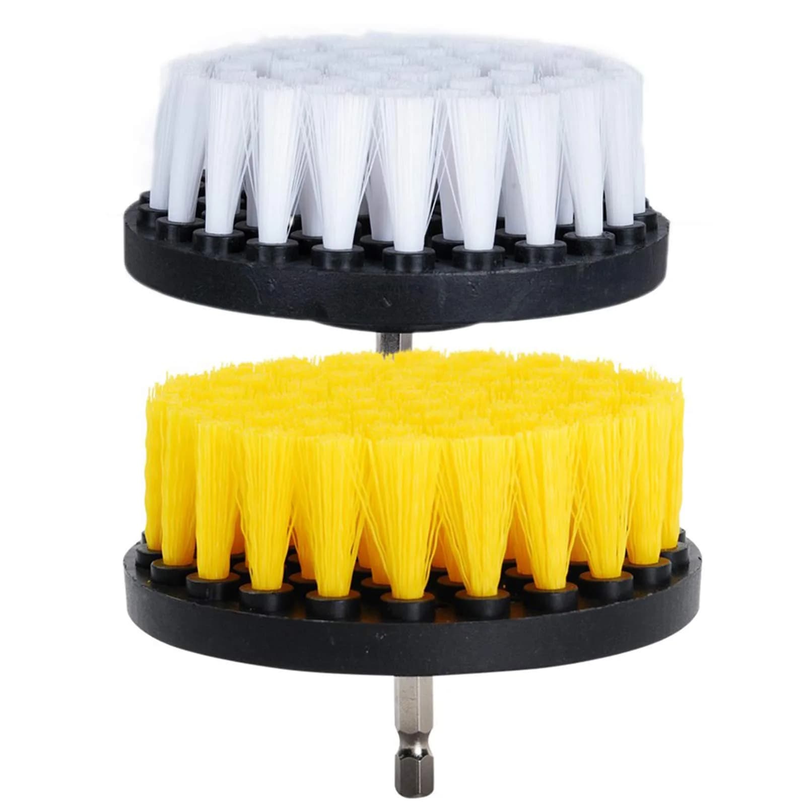 HIFROM Soft and Medium Drill Brush Set 4-inch | Cleans Tubs, Tile, Grout, Upholstery, Leather, Carpet - main product image