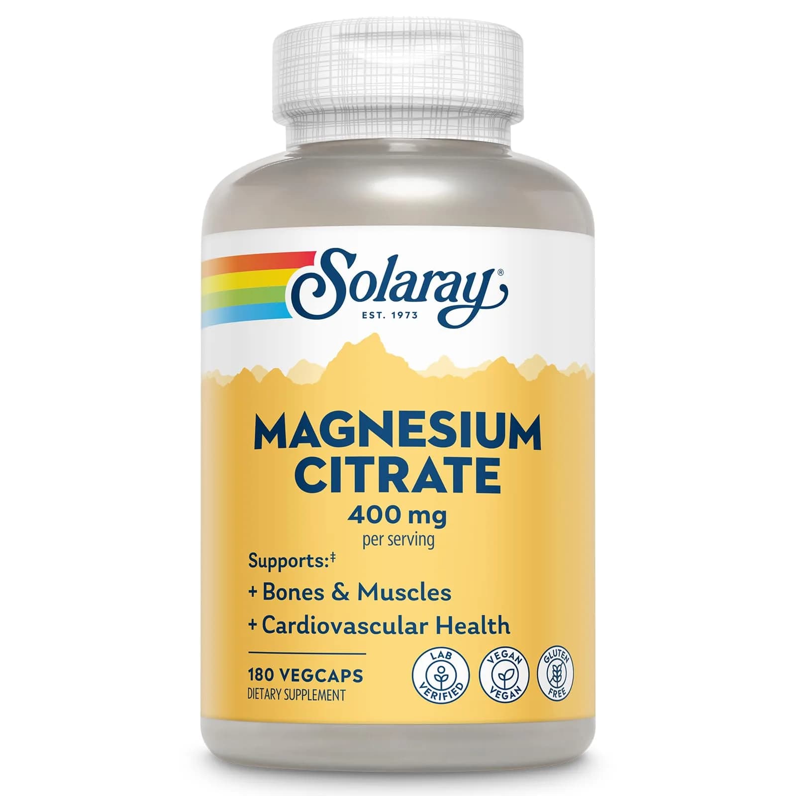 Solaray Magnesium Citrate 400mg | Vegan Capsules for Bone & Muscle Support in India