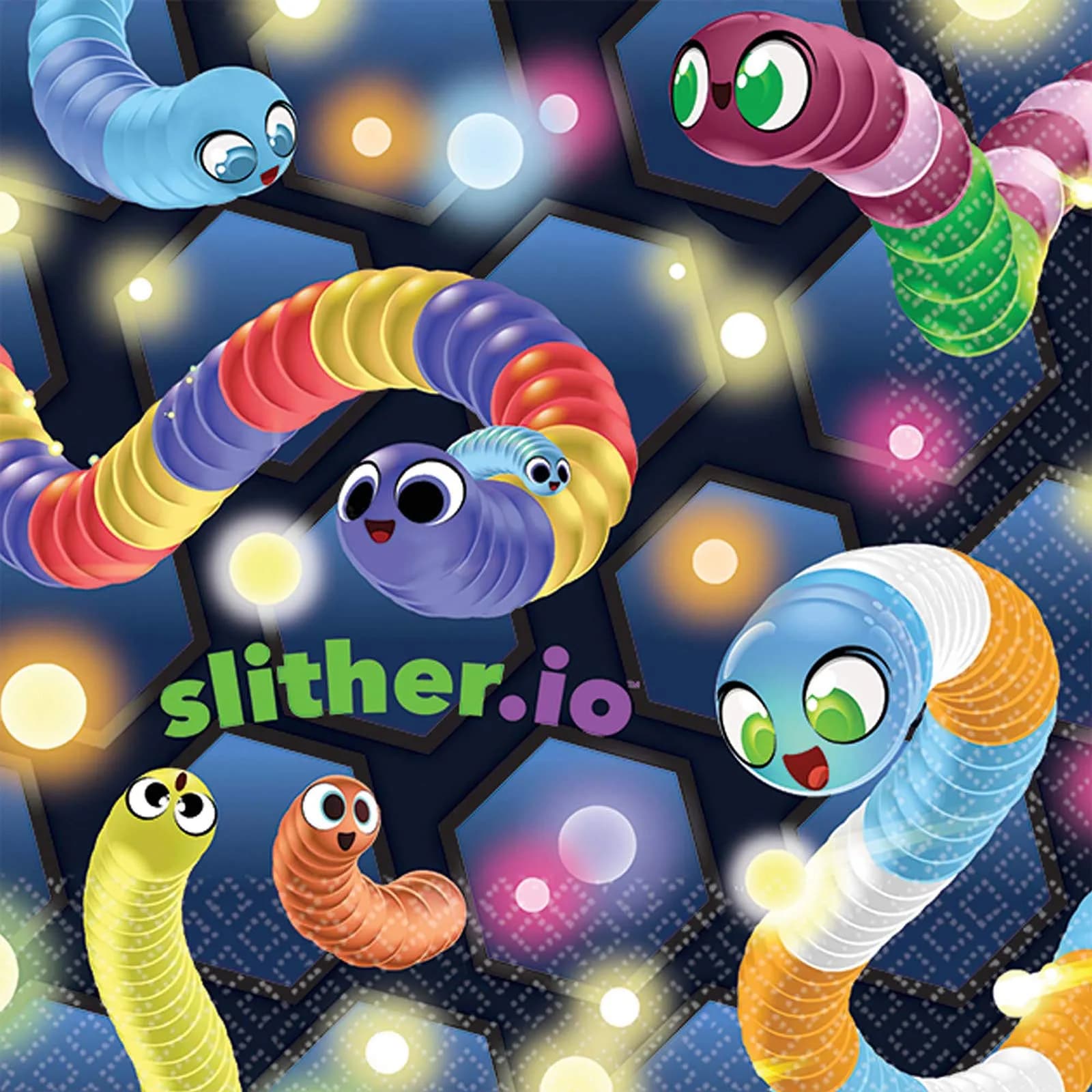 Amscan Slither.io Beverage Paper Napkins 5" x 5" (12.7cm x 12.7cm) | Pack of 16 - main product image