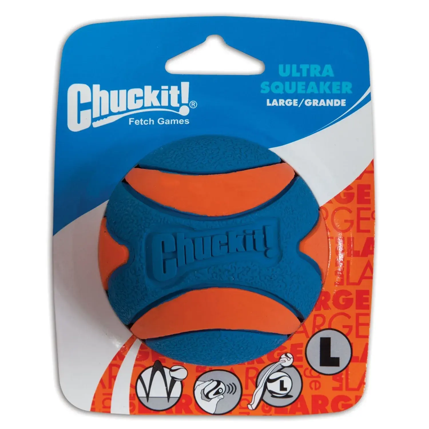 Chuckit! Ultra Squeaker Ball Large | Durable Rubber Fetch Toy for Dogs