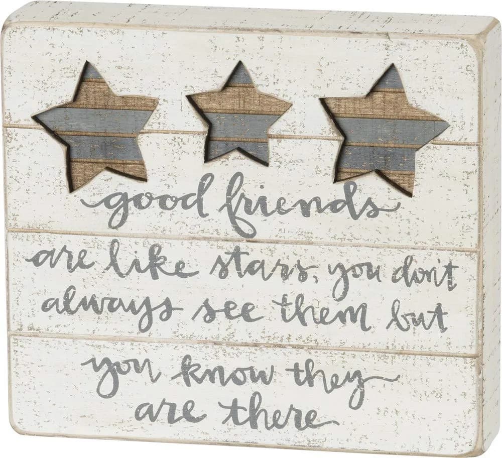 Primitives by Kathy Good Friends Are Like Stars Decorative Sign 20 cm (8") x 18 cm (7") | Classic Home Décor Style - main product image