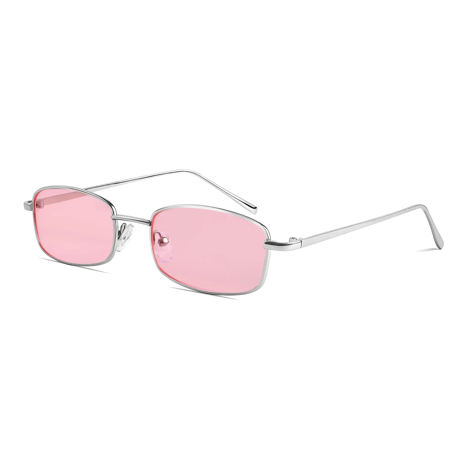 FEISEDY Vintage Small Rectangle Sunglasses Women Men Retro Trendy Square Metal Frame Sun Glasses B2295 | UV400 Protection