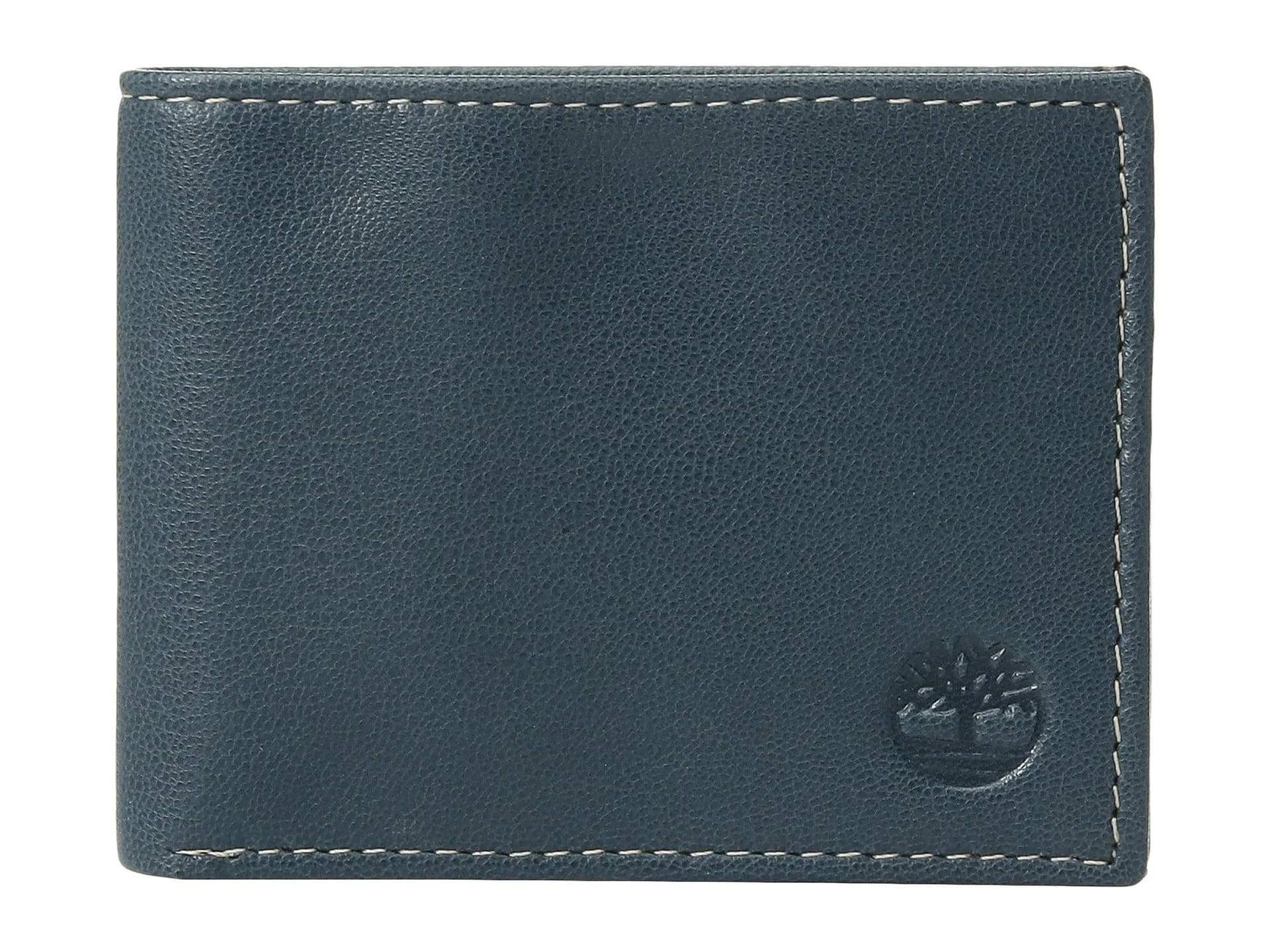 Timberland Men's Blix Slimfold Leather Wallet Navy 8.5cm (3.25") | Genuine Leather Bifold for Daily Use