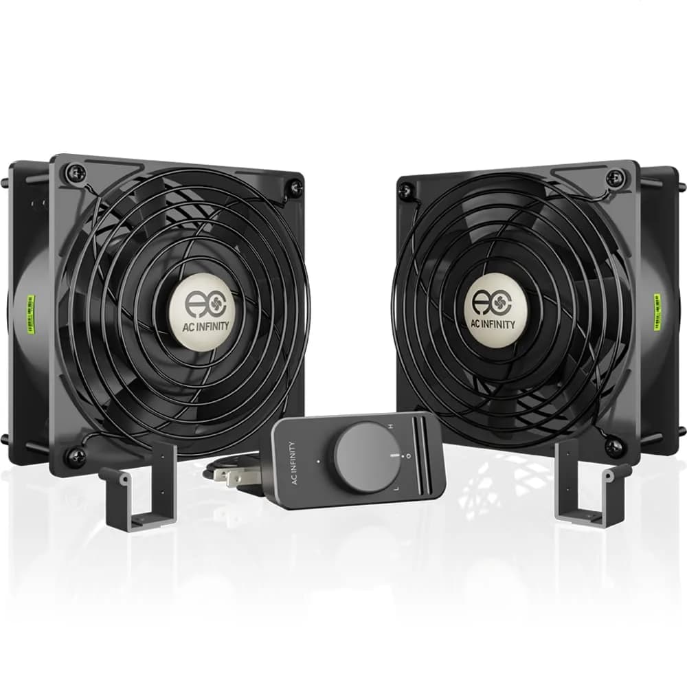 AC Infinity AXIAL S1238D Dual 120mm Muffin Fan with Speed Controller | High Airflow, UL Certified - main product image