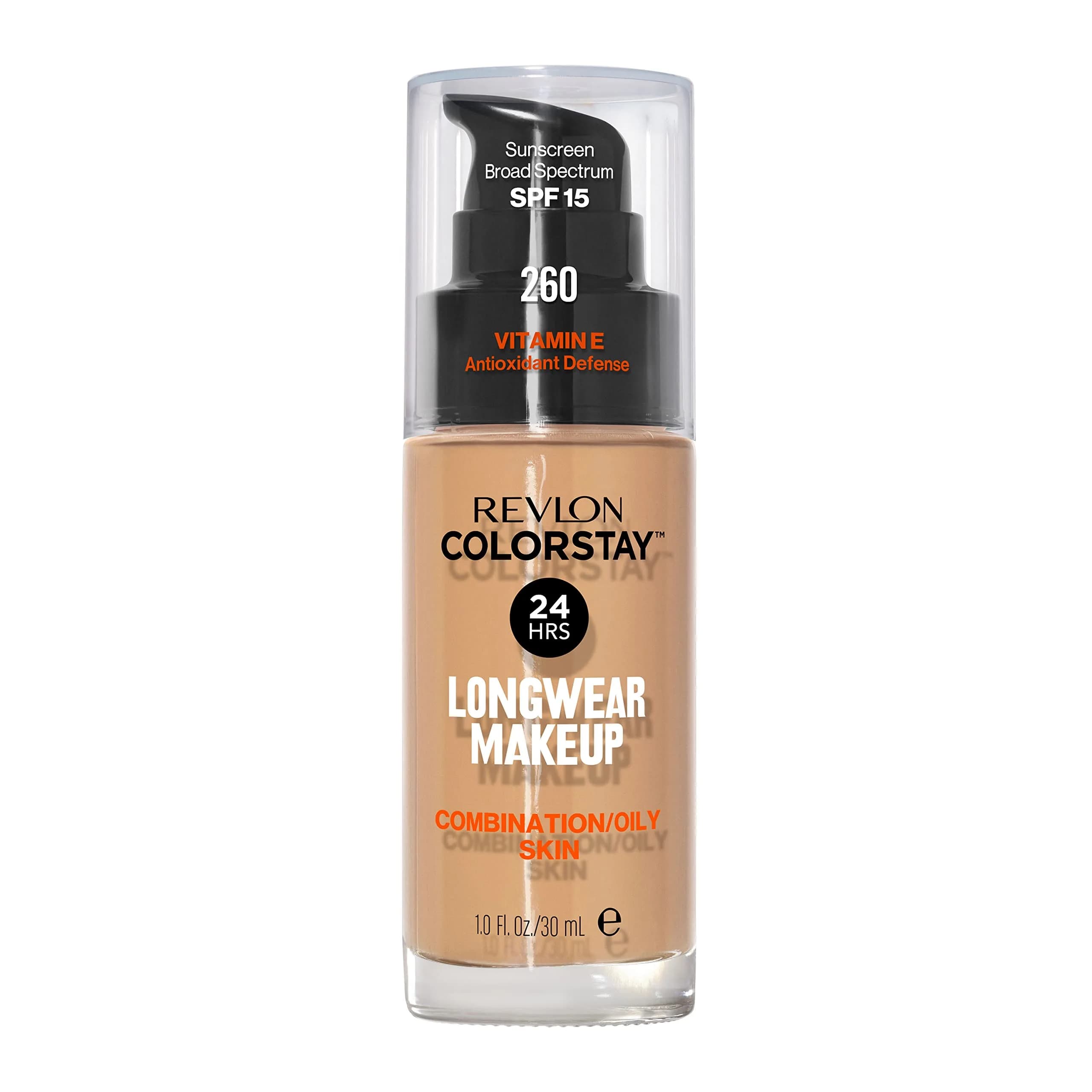 Revlon ColorStay Longwear Makeup for Combination/Oily Skin, 260 Light Honey, 29.57 ml (1 fl oz) | 24-Hour Matte Finish - main product image