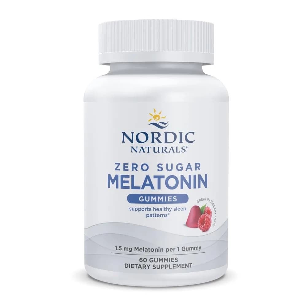 Nordic Naturals Melatonin Gummies 60 Count | Sugar Free Raspberry Sleep Aid for Adults