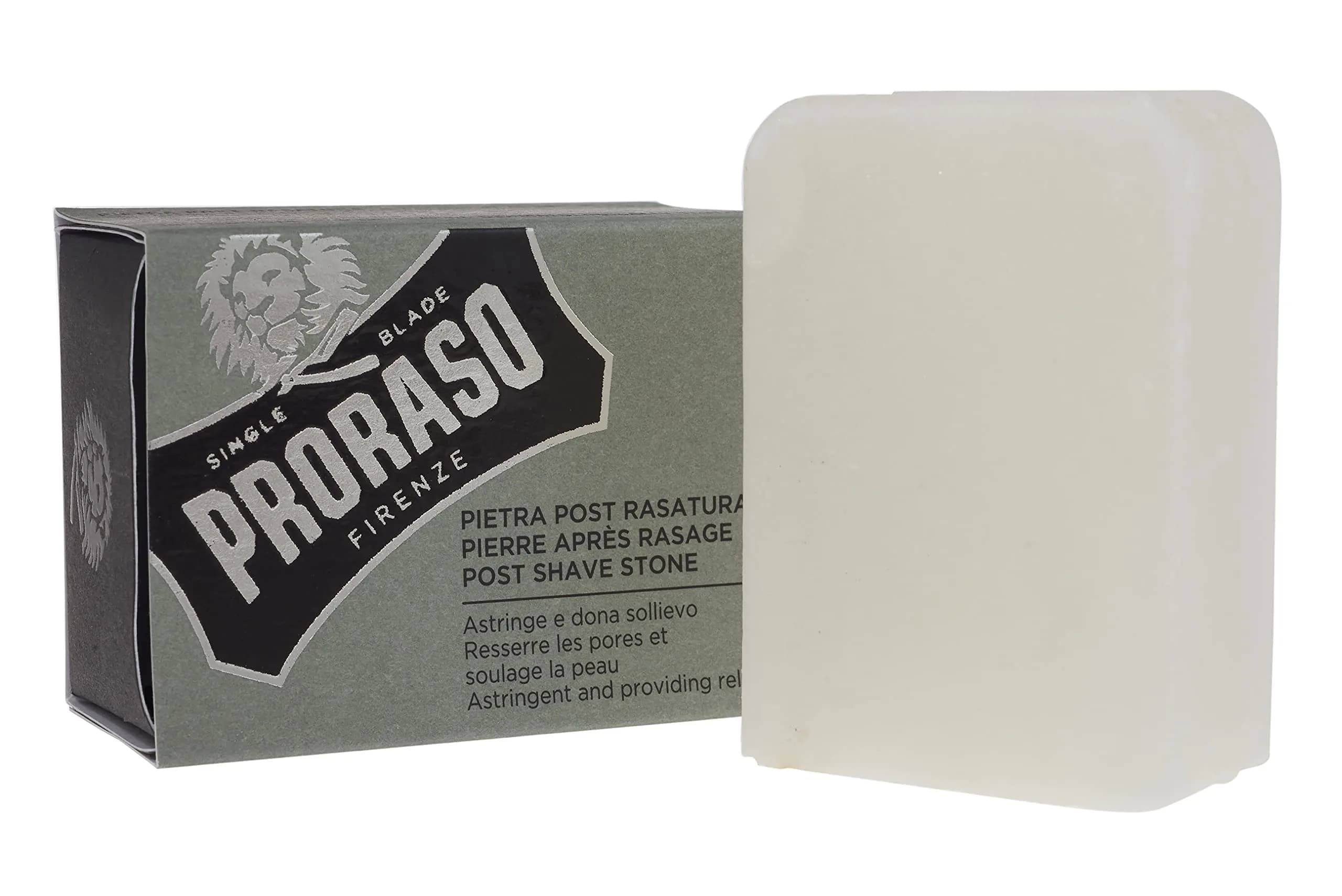 Proraso Post-Shave Stone, Natural Alum Block, 1 Count | Soothes & Protects Skin - main product image