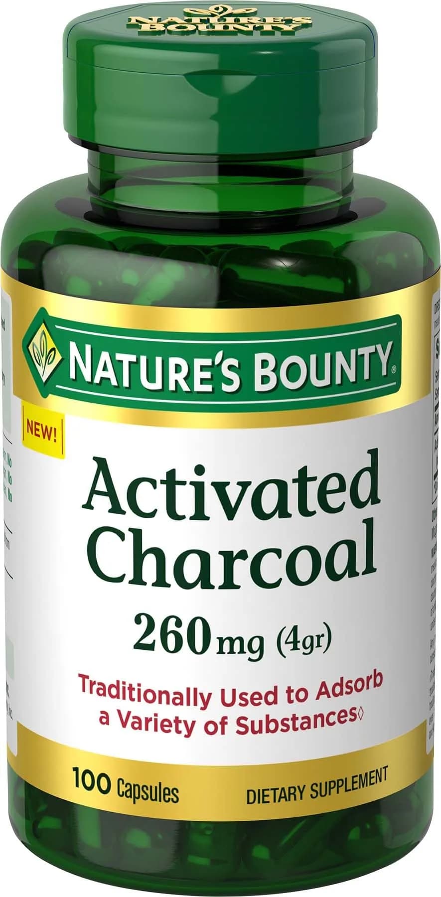 Nature's Bounty Activated Charcoal 260 mg | Detox & Toxin Adsorption Support (120 chars)
