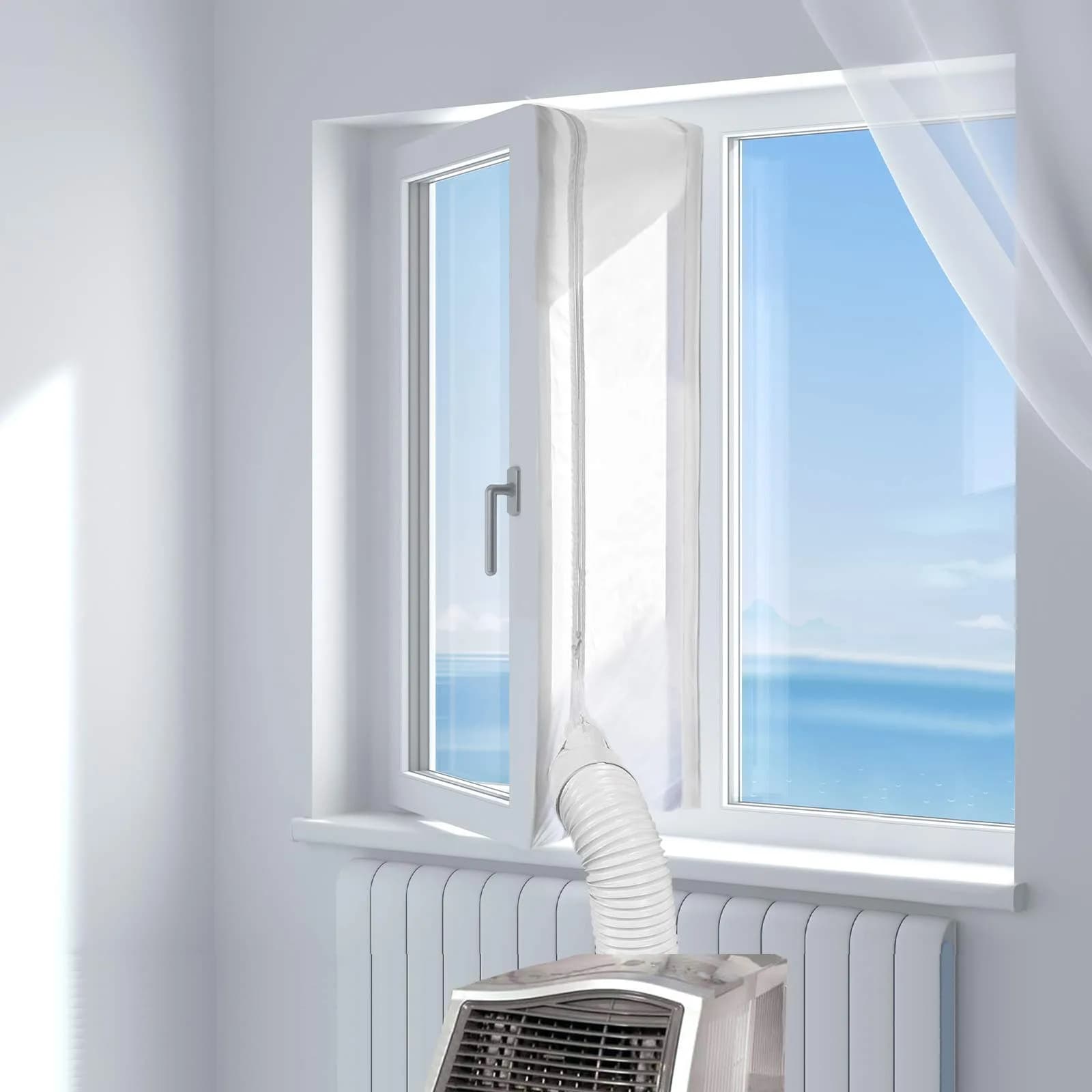 HOOMEE Universal Window Seal for Portable Air Conditioners & Dryers 400cm (157") | Easy Install Zip & Adhesive Fastener - main product image