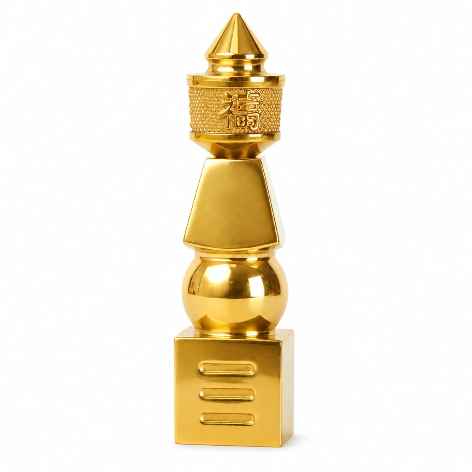 I-MART 5 Element Pagoda Feng Shui Decor 15.2 cm (6-inch) | Brass with Polished Gold-Tone Finish