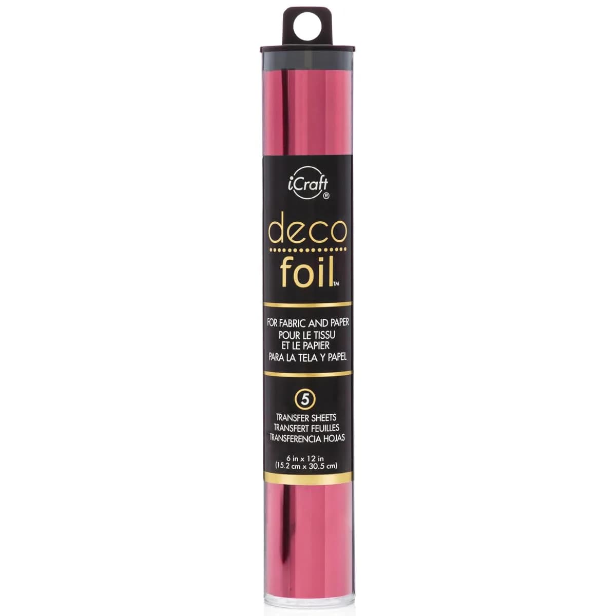 iCraft Deco Foil Transfer Sheets Wild Cherry 6" x 12" (5 Sheets) | Acid-Free Metallic Craft Foil - main product image