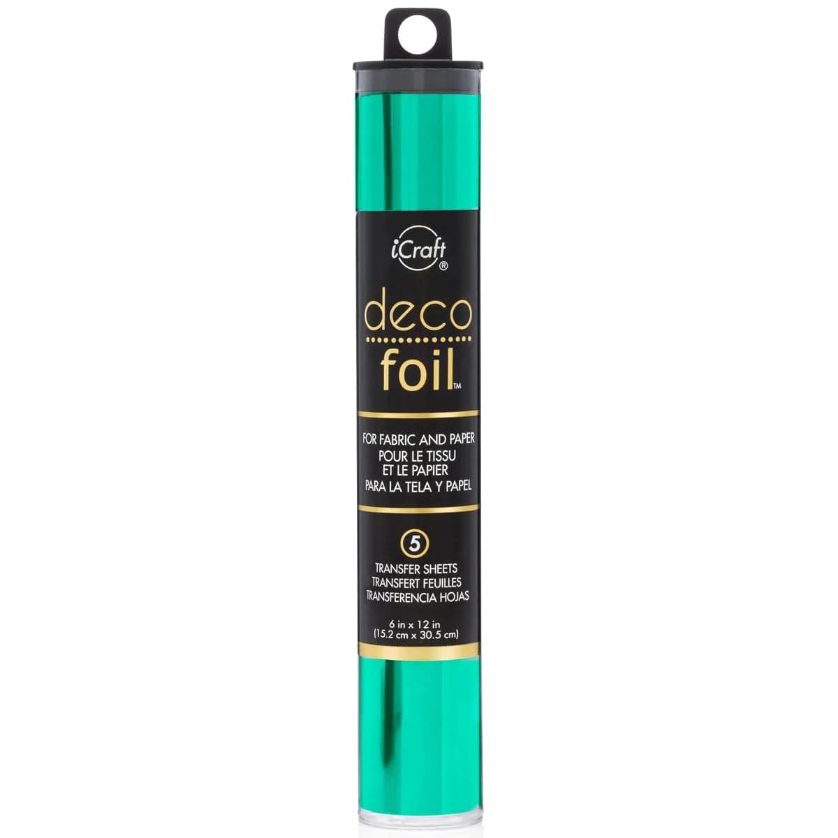 iCraft Deco Foil Transfer Sheets Jade 6" x 12" (5 Sheets) | Adds Vibrant Color and Shine to Crafts - main product image