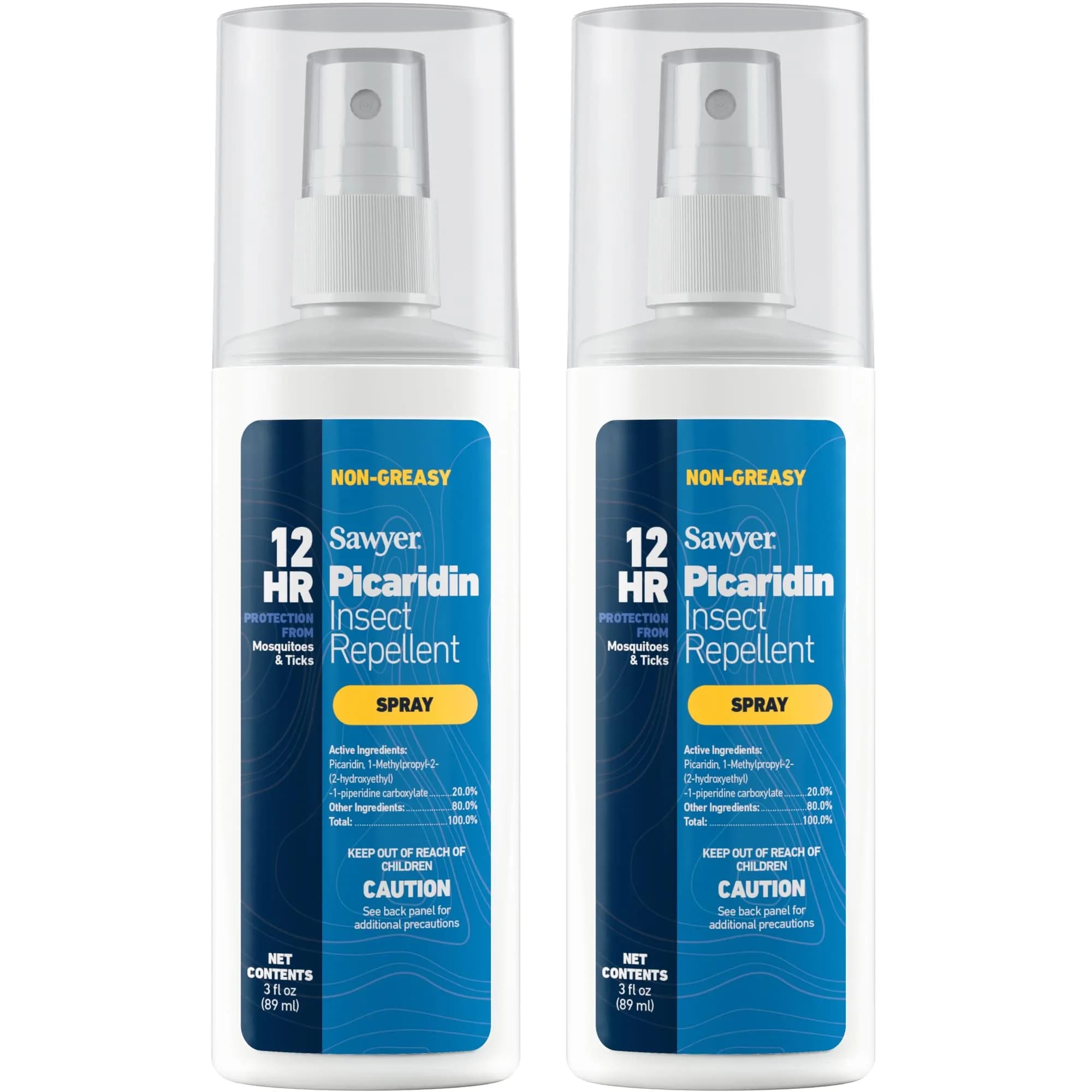 Sawyer Picaridin Insect Repellent Spray 20% — 177ml (6 Fl Oz) Pack of 2 | Repels Ticks & Mosquitoes for 12 Hours - main product image