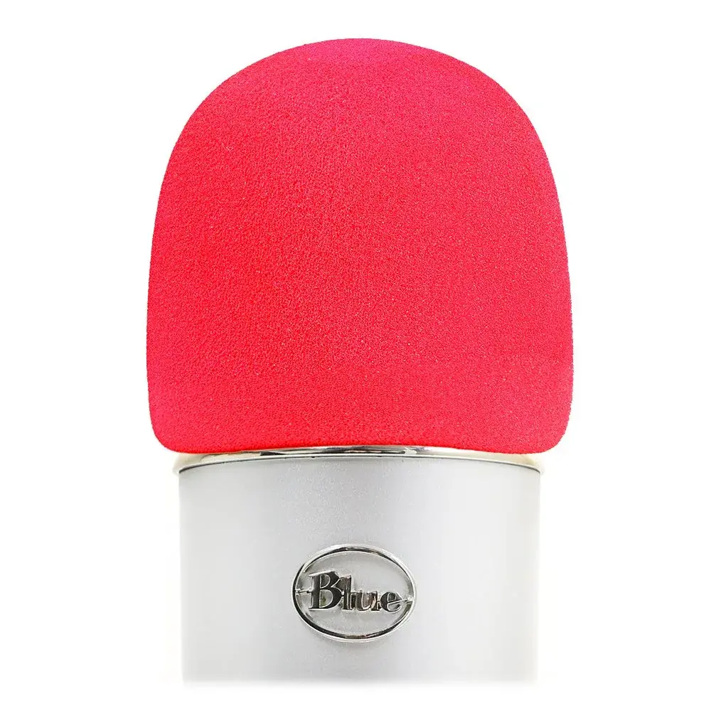 YOUSHARES Foam Microphone Windscreen for Blue Yeti, Yeti Pro, MXL, Audio Technica - Red (7.8cm / 3.1in) - main product image