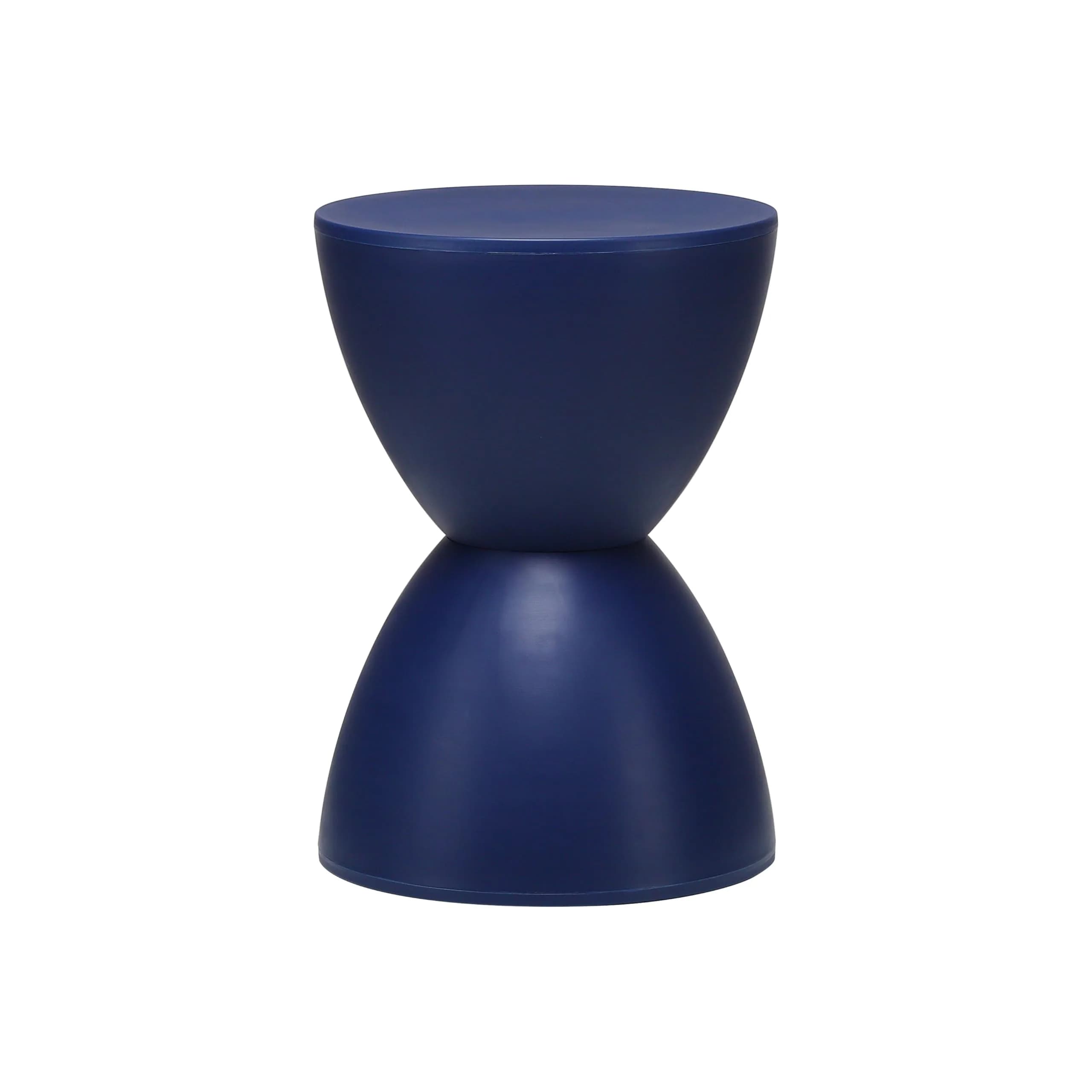 Euro Style Sallie Indoor/Outdoor Stool or End Table | Modern Hourglass Accent Style | UV- Protected Plastic 11.5in Diameter