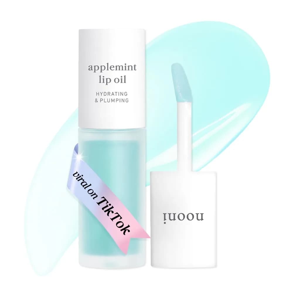 NOONI Korean Lip Oil Applemint 0.12 Fl Oz (3.55 ml) | Hydrating Tinted Gloss - main product image