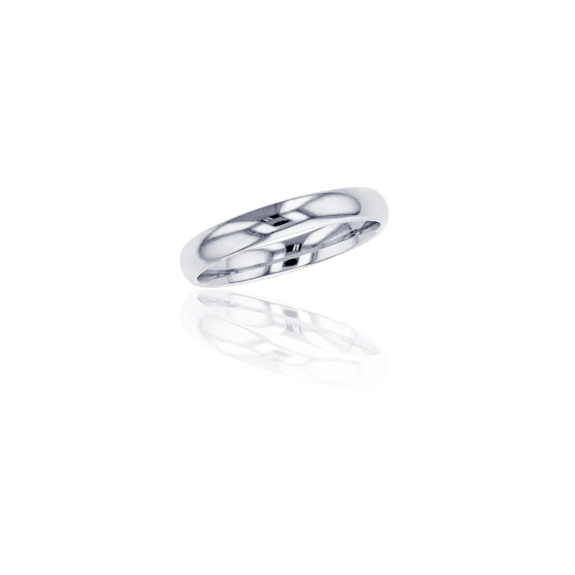 DECADENCE 14K White Gold 3mm Wedding Band Size 7 | Polished Plain Ring for Wedding & Engagement - main product image