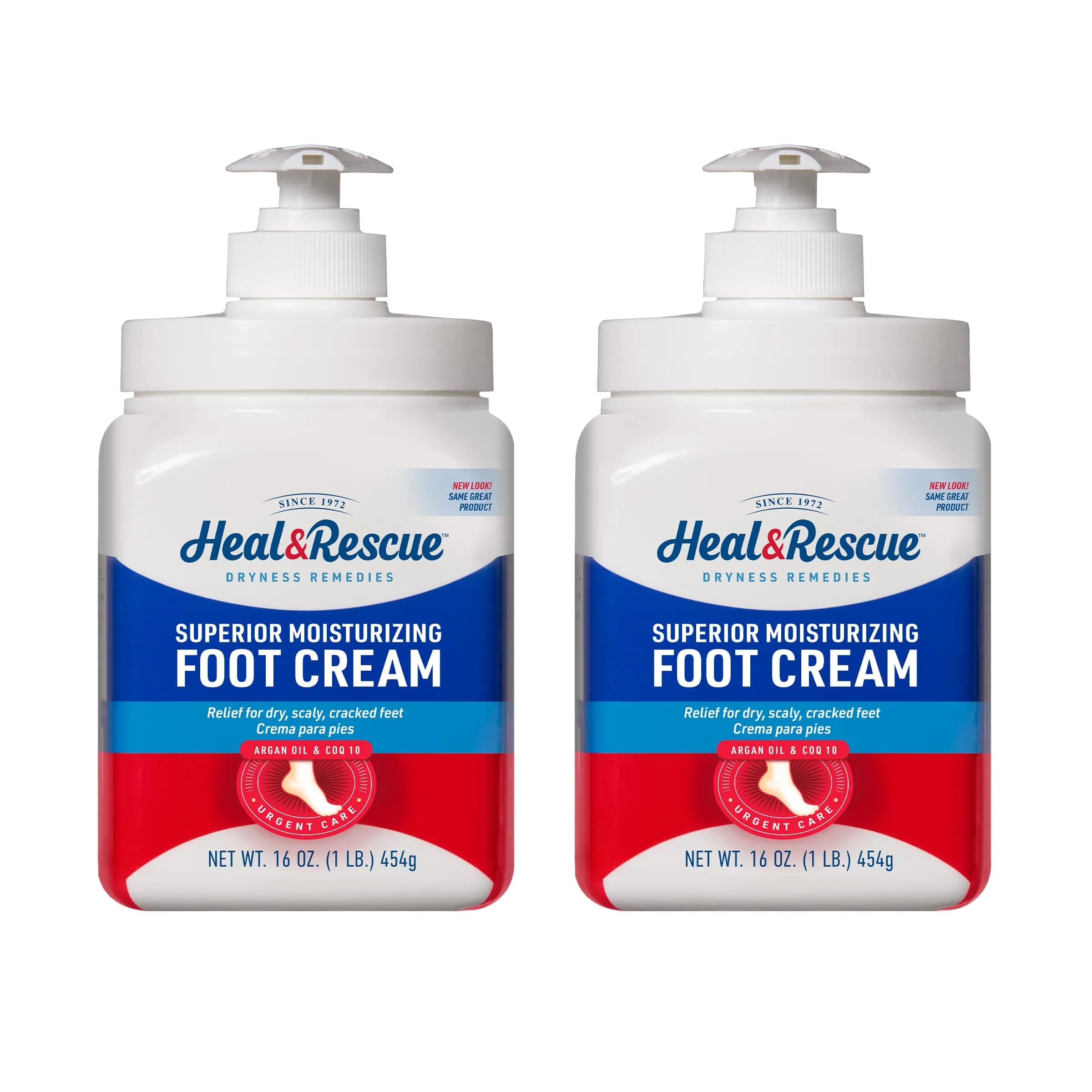 Heal&Rescue Heel Rescue Foot Cream 16oz 2 Pack Unscented | Deep Moisturizer for Dry, Cracked Feet