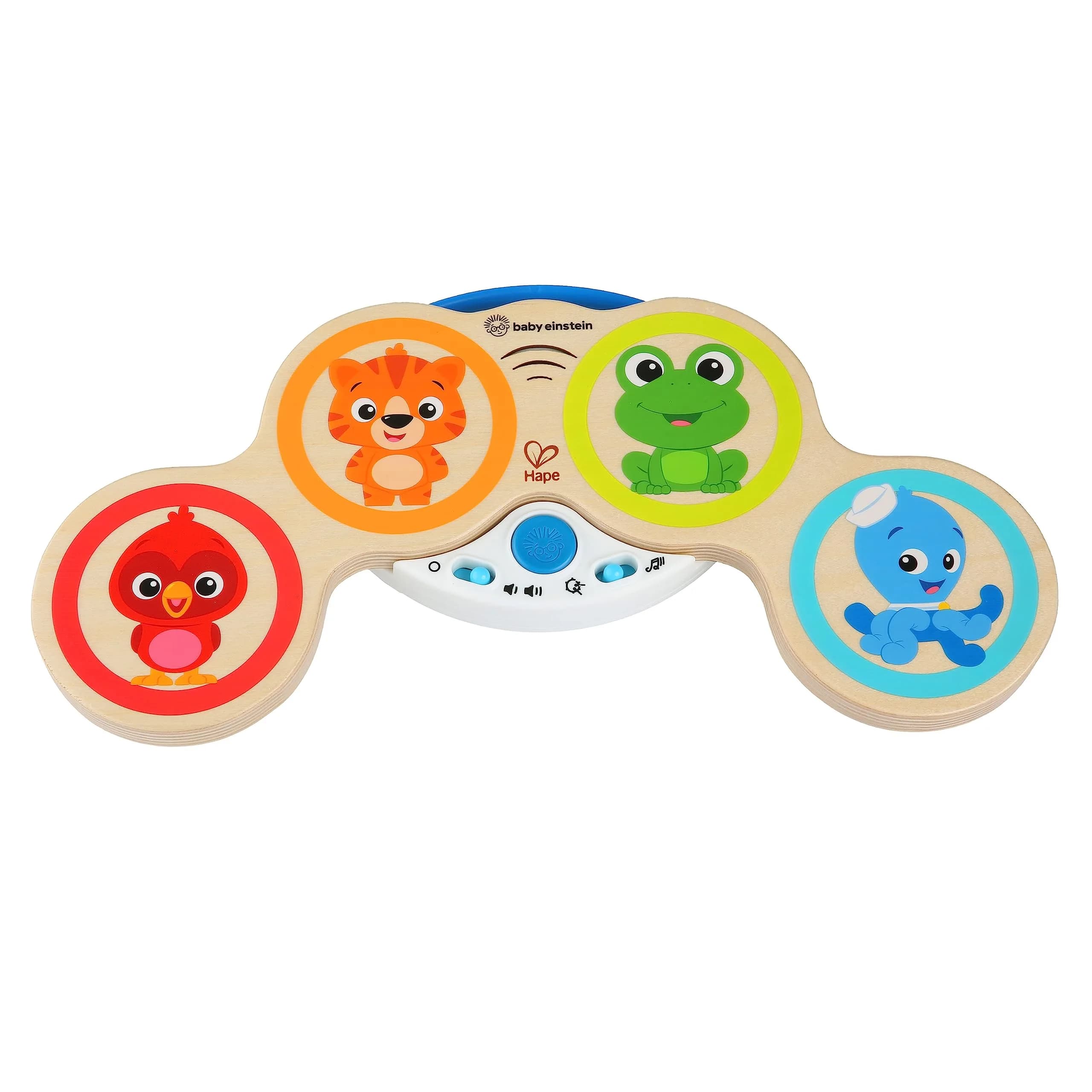 Baby Einstein Magic Touch Wooden Drum Musical Toy 38.1cm (15 in) | Montessori-Inspired with Volume Control - main product image
